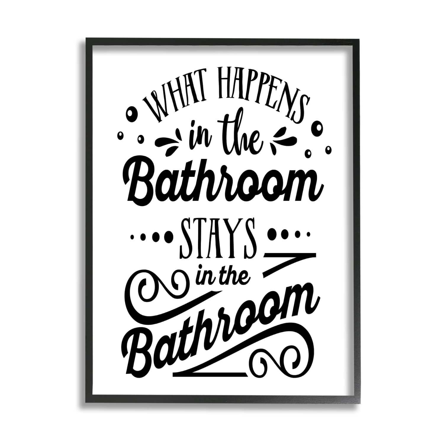 Stupell Industries What Happens In Bathroom Silly Decorated Typography Framed Giclee Art
