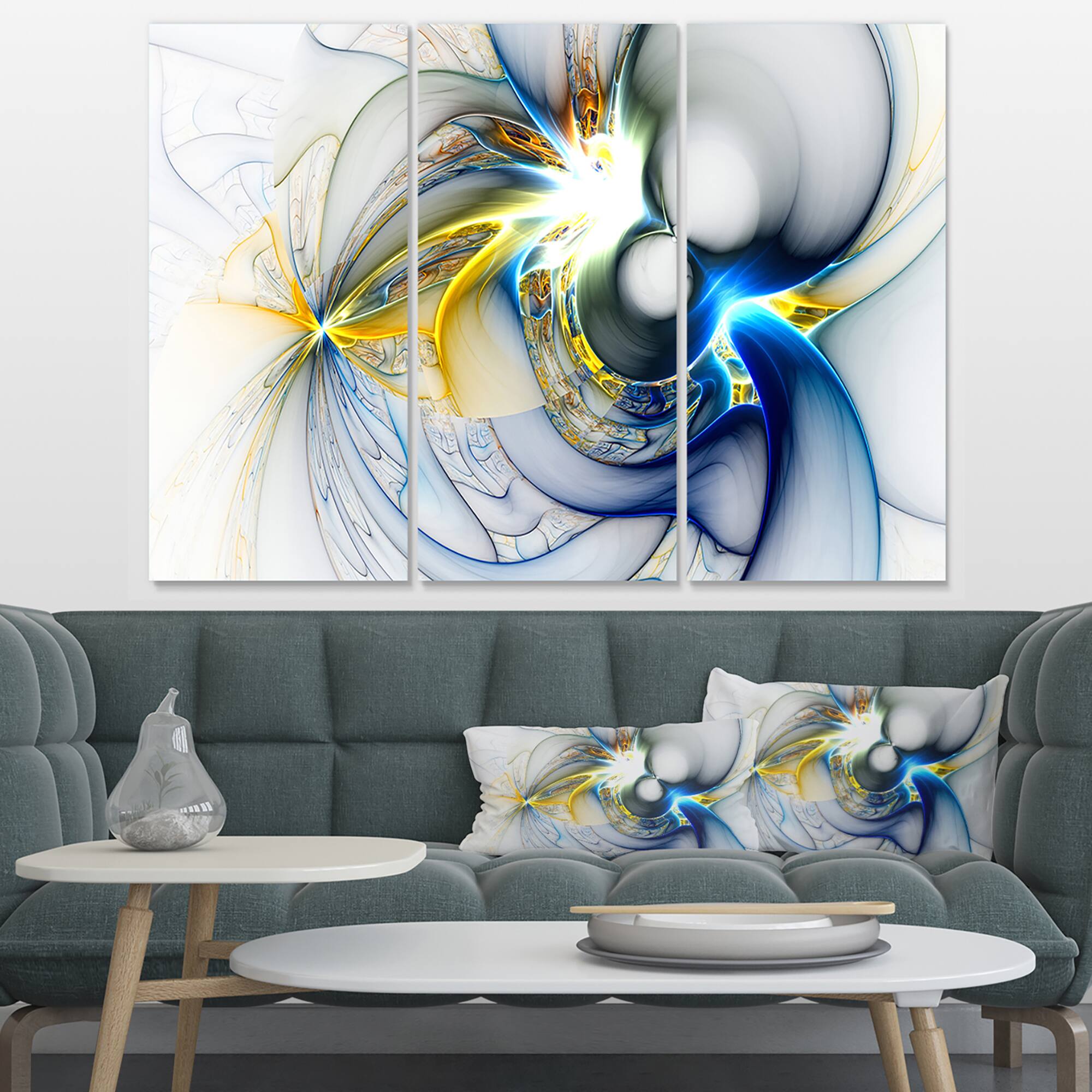 Designart - Shining Multi Colored Plasma - Abstract Wall Art Canvas