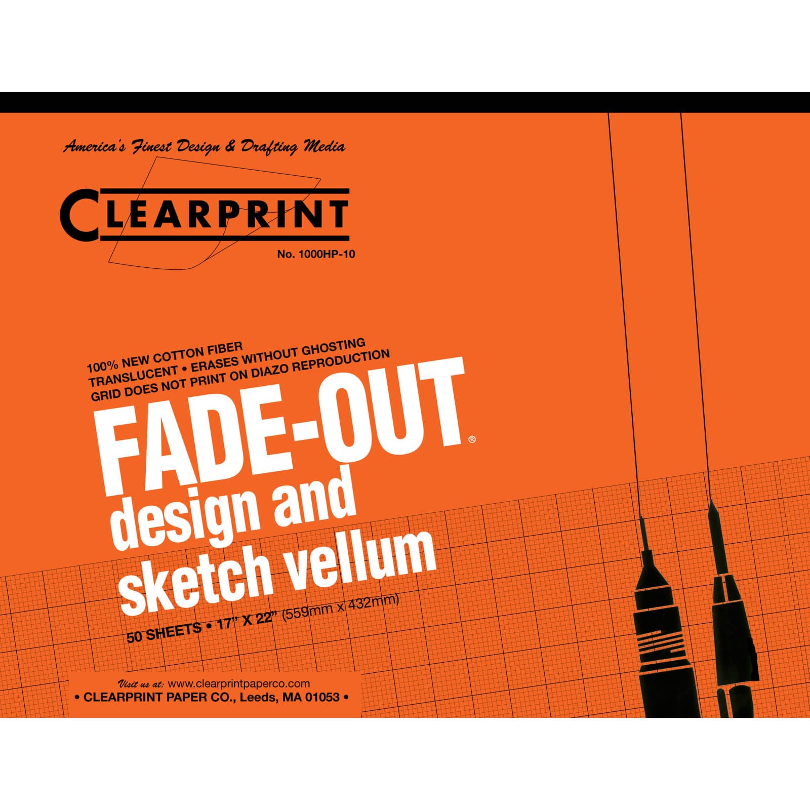 Clearprint&#x2122; Fade-Out&#xAE; Design &#x26; Sketch Vellum Pad, 10 x 10 Grid