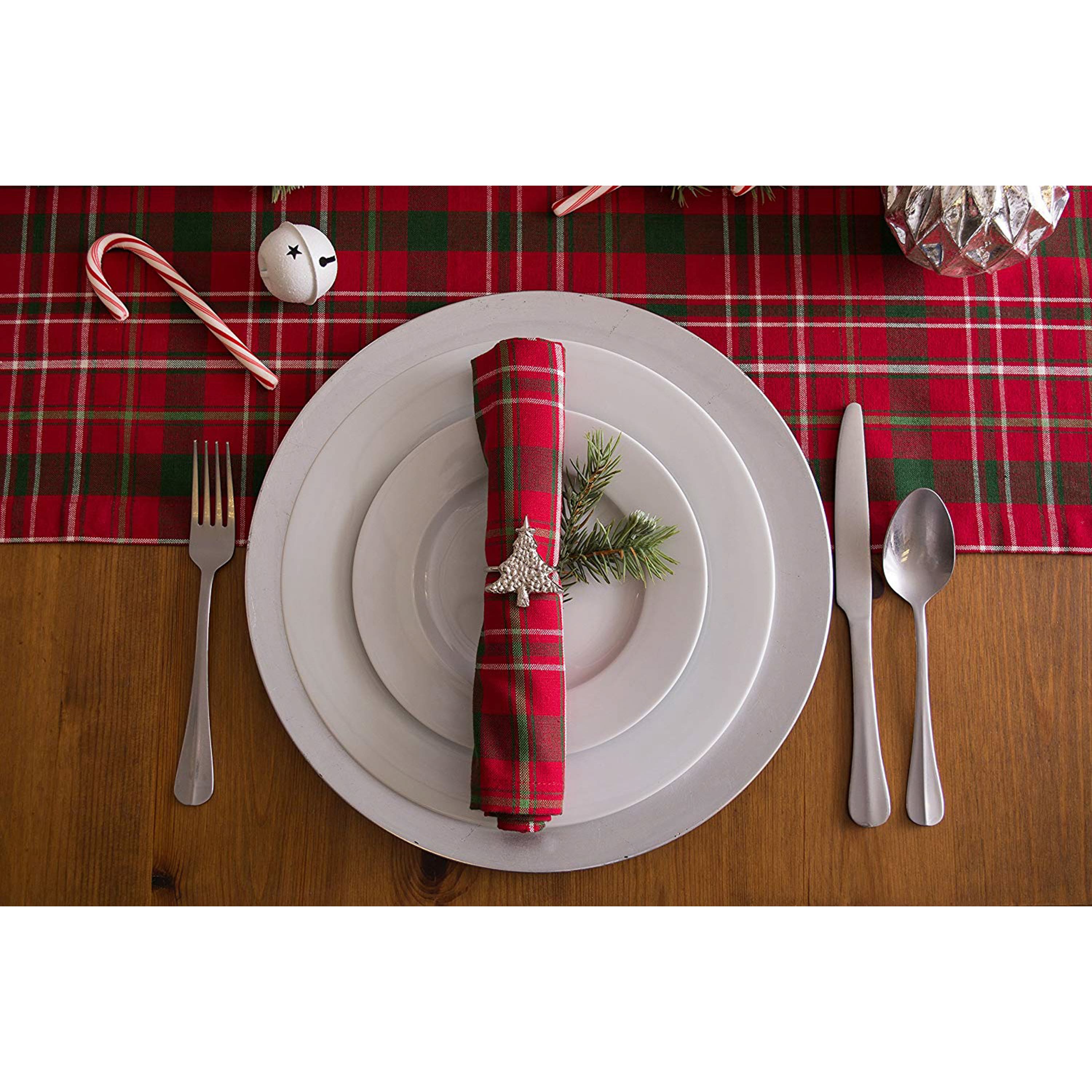 DII&#xAE; 72&#x22; Tartan Holly Plaid Table Runner