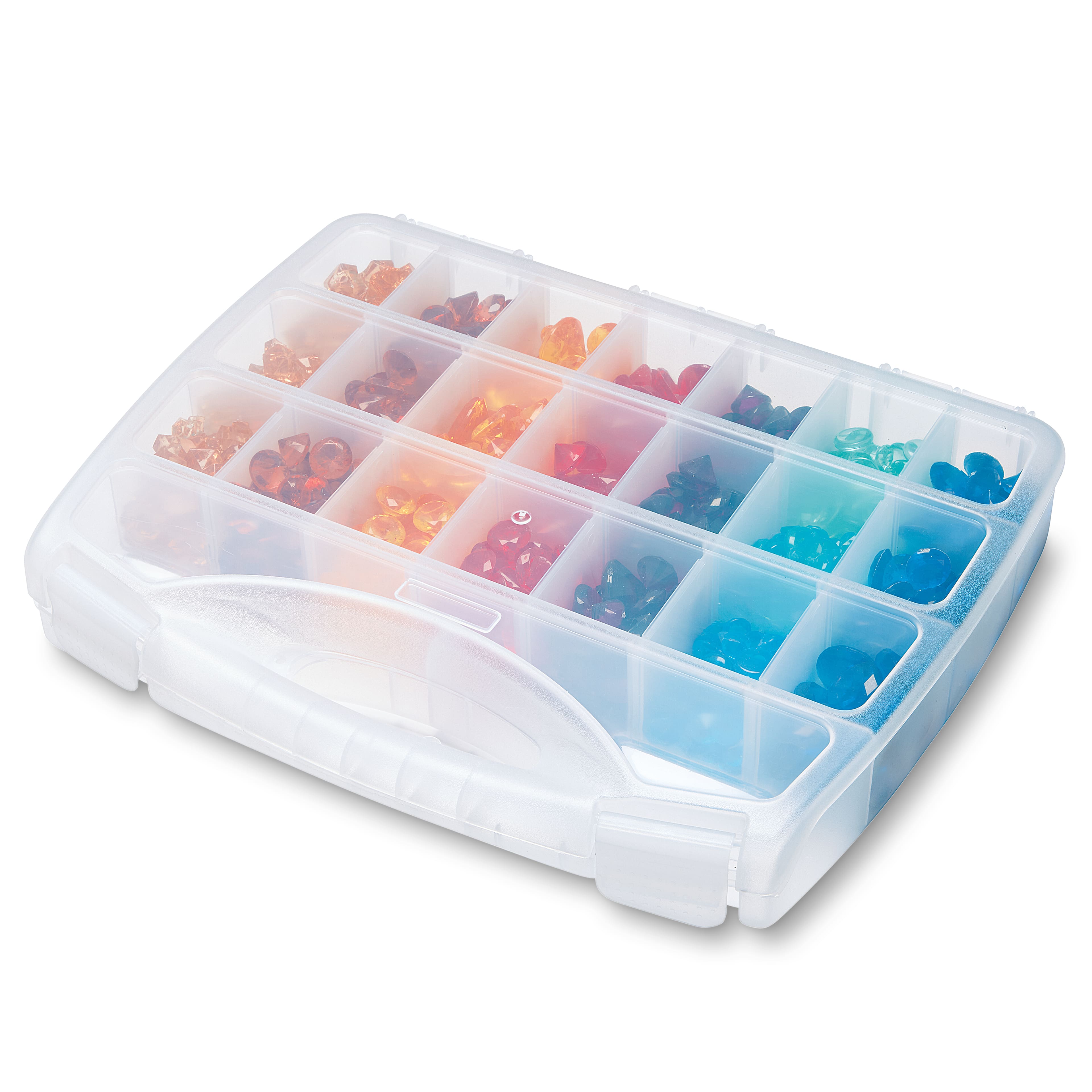 6 Pack: Large Adjustable Compartment Bead Storage Box with Handle by Bead Landing&#x2122;
