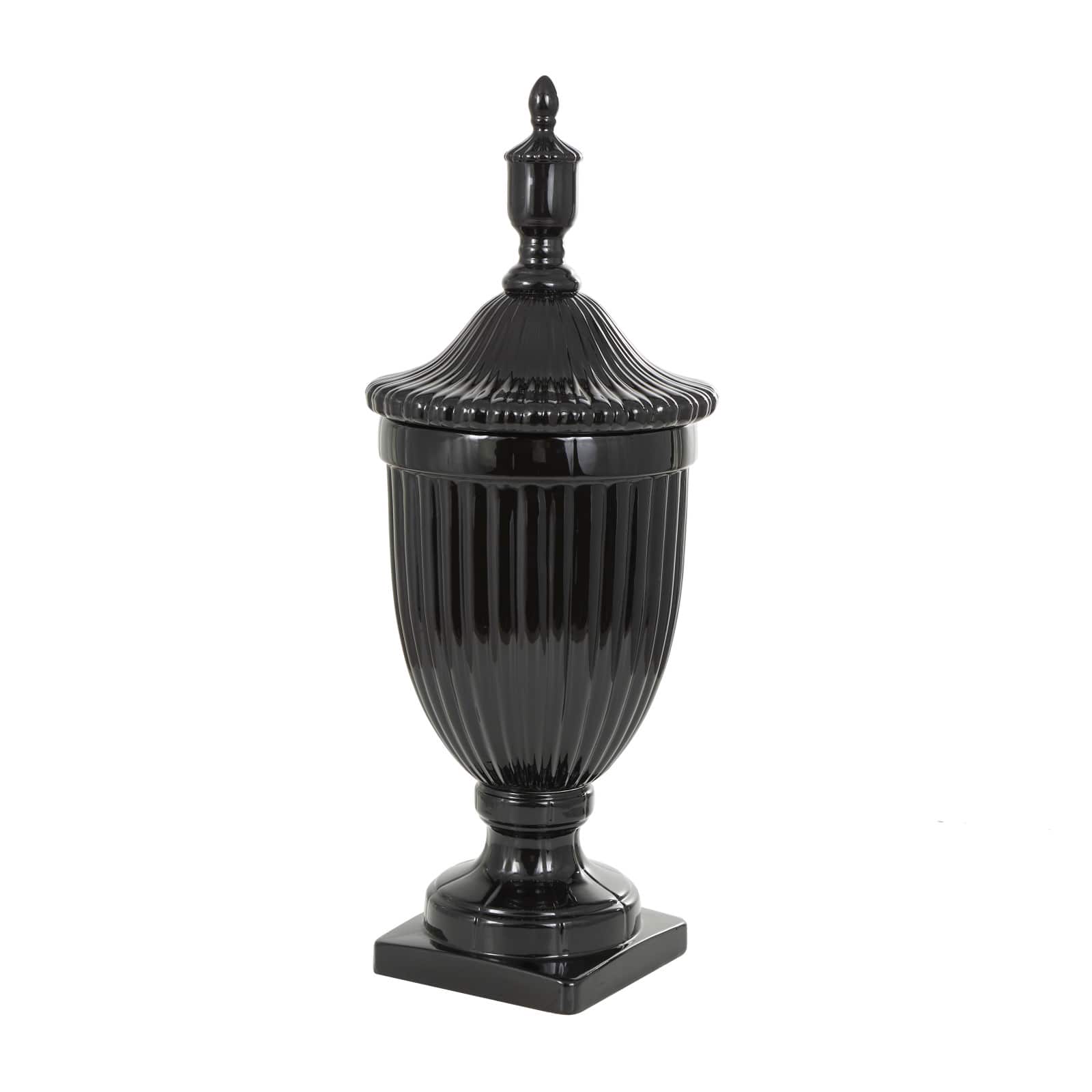 Black Ceramic Decorative Jar