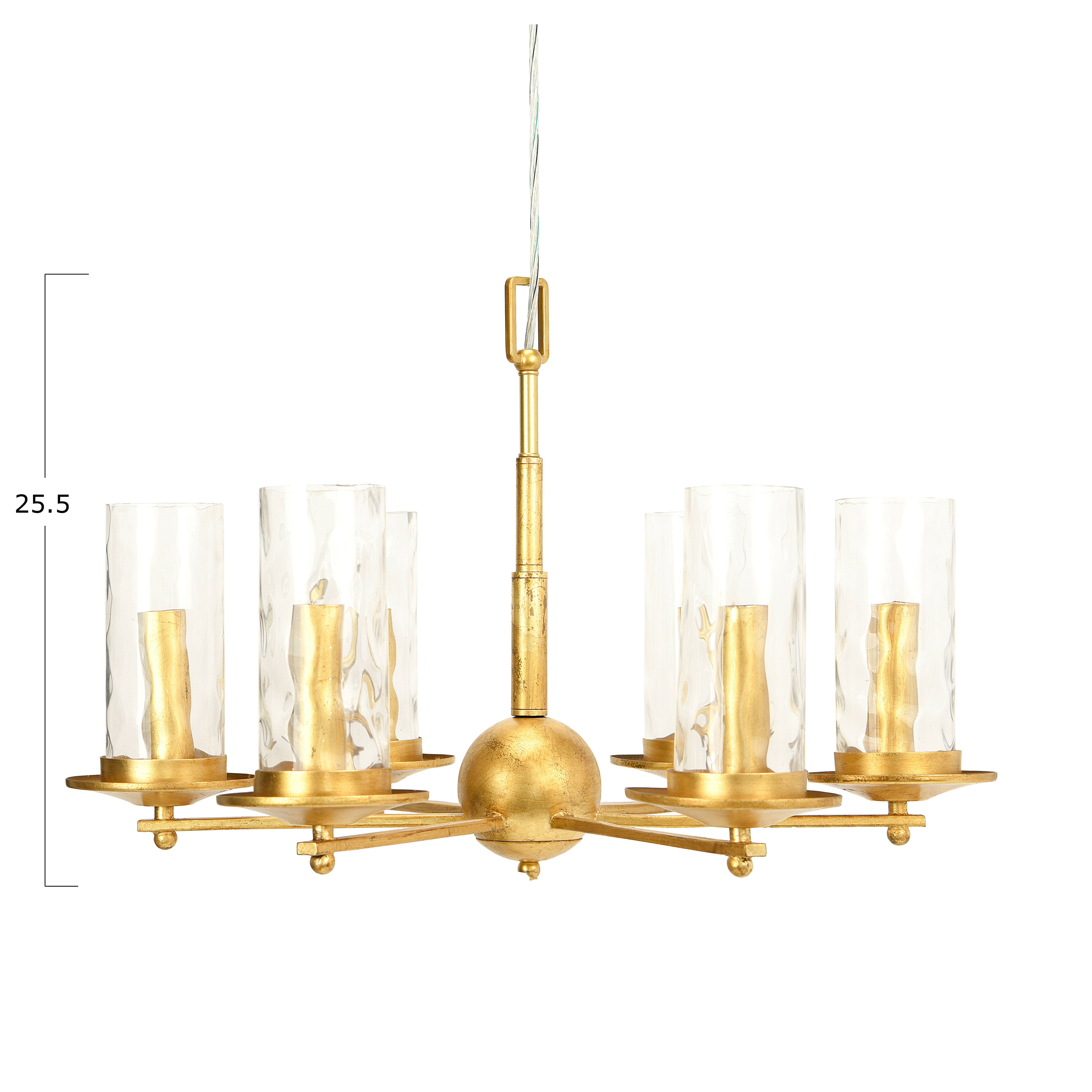 Hello Honey® Antiqued Gold 6-Light Chandelier