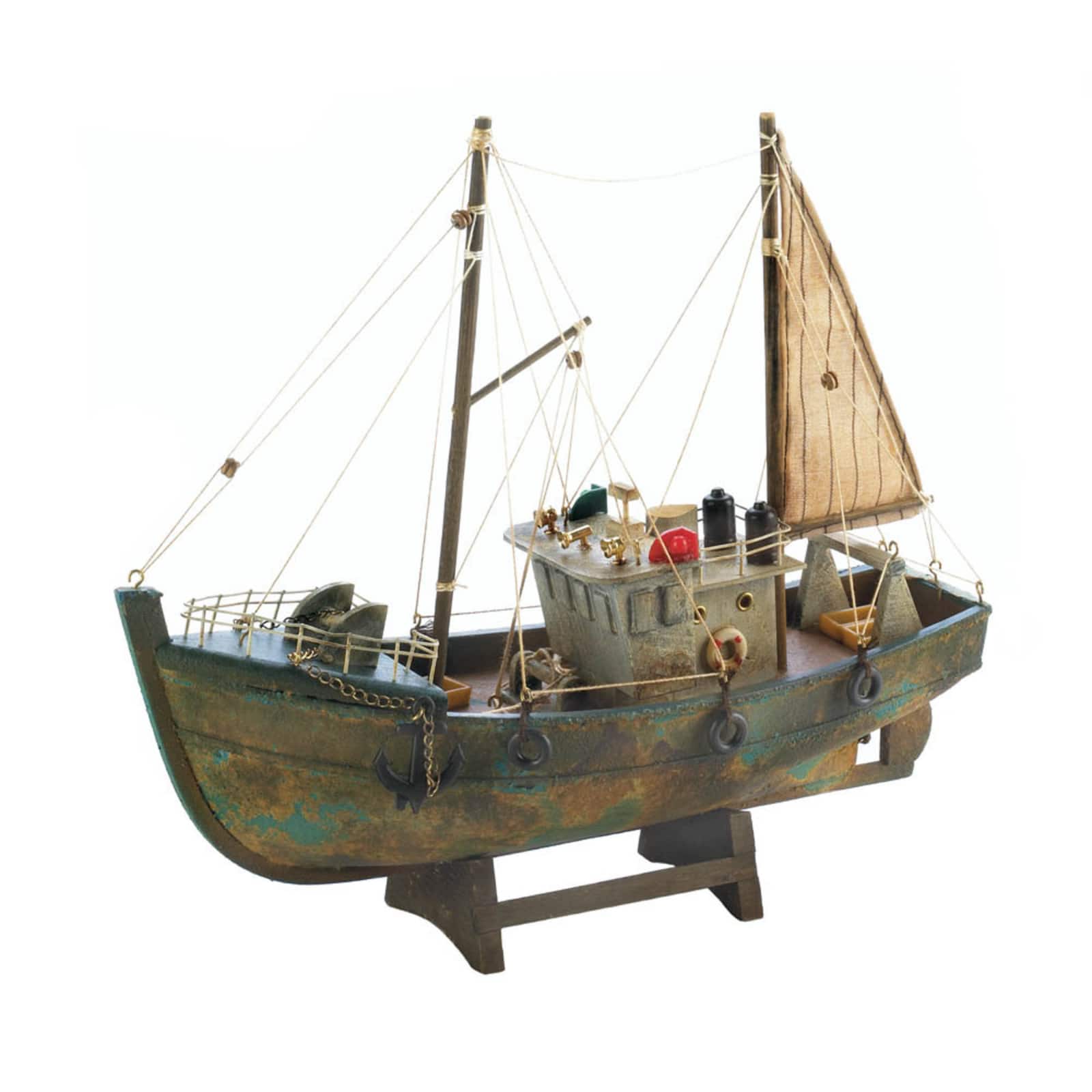Fishing Boat Model 12.5" x 4" x 11