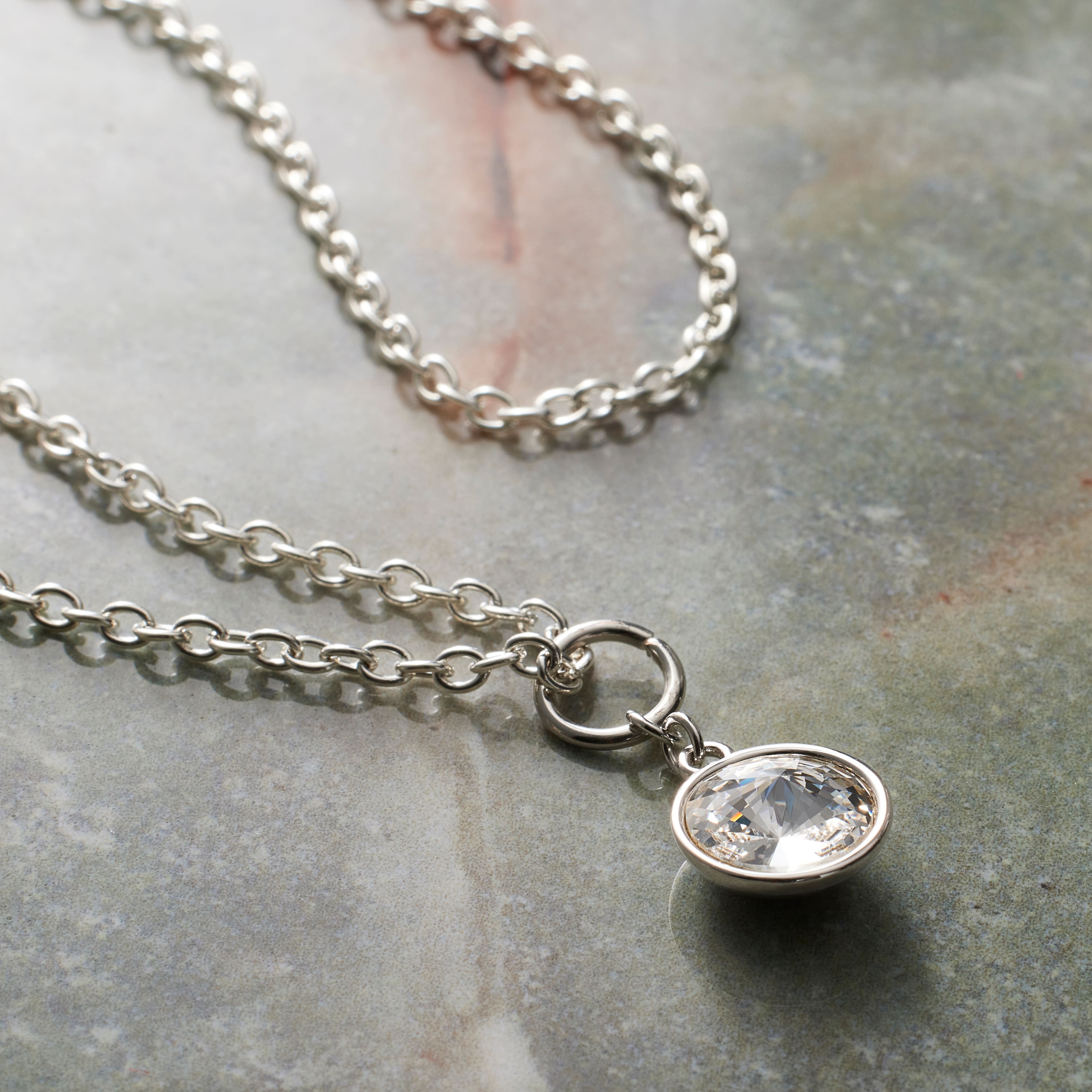 Clear Austrian Crystal Rivoli Cut Charm in Silver Setting by Bead Landing™