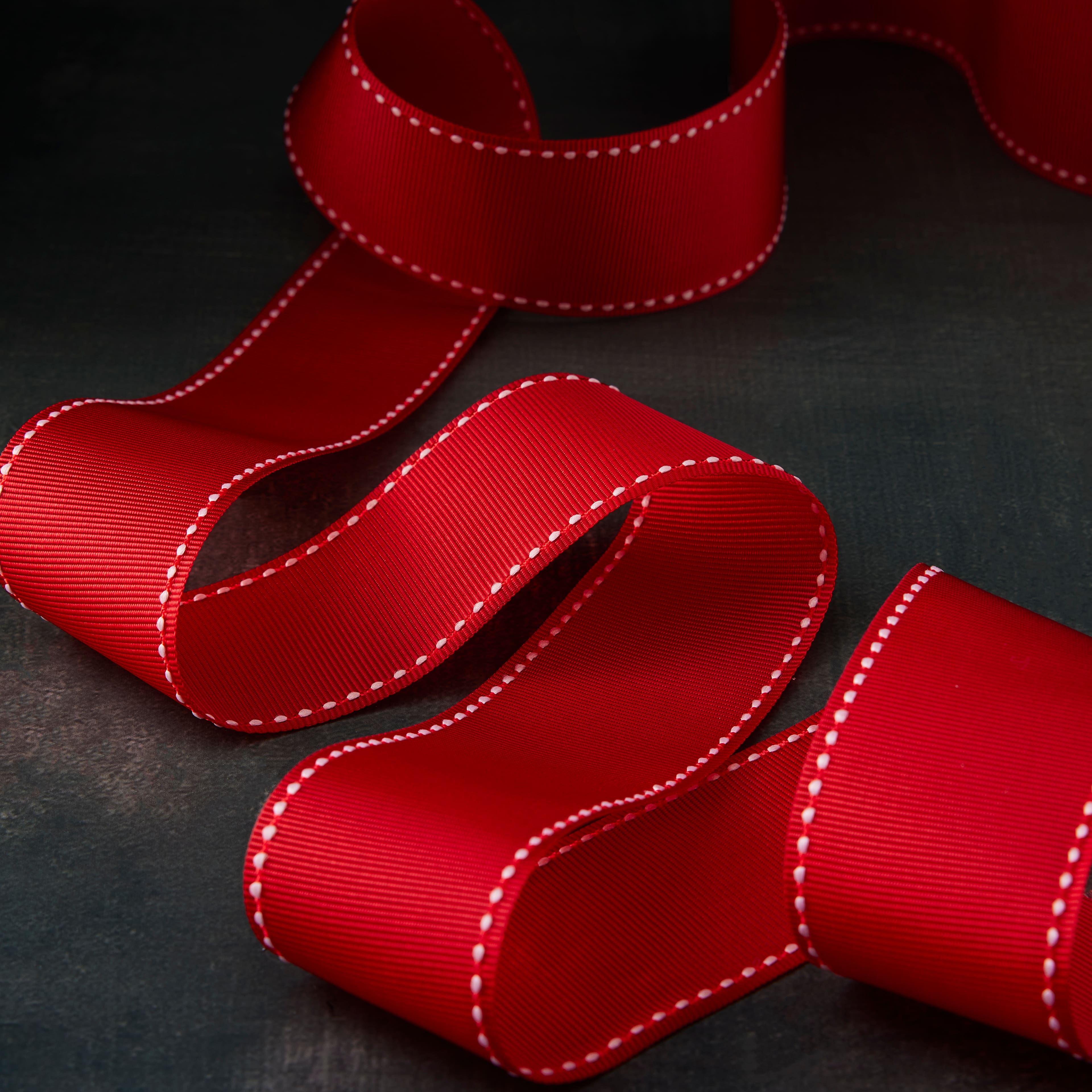 12 Pack: 1.5" x 3yd. Grosgrain Stitched Edge Ribbon by Celebrate It®