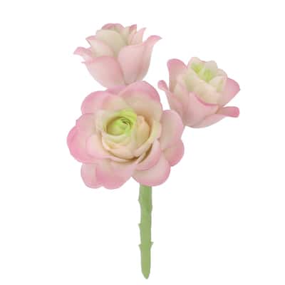 7" Pink & Green Rosette Succulent Pick by Ashland® image
