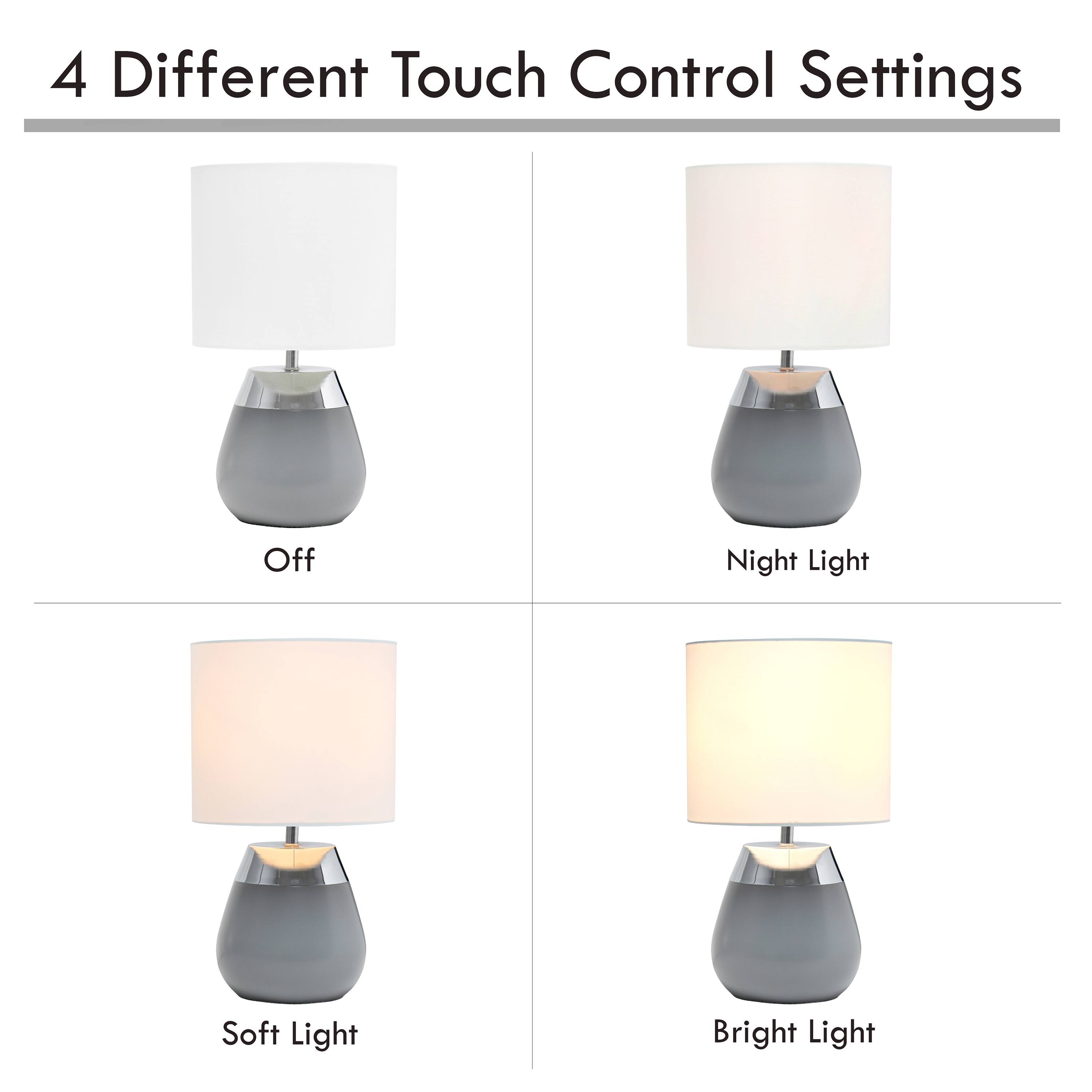 Simple Designs 14&#x22; Metal Touch Table Lamp
