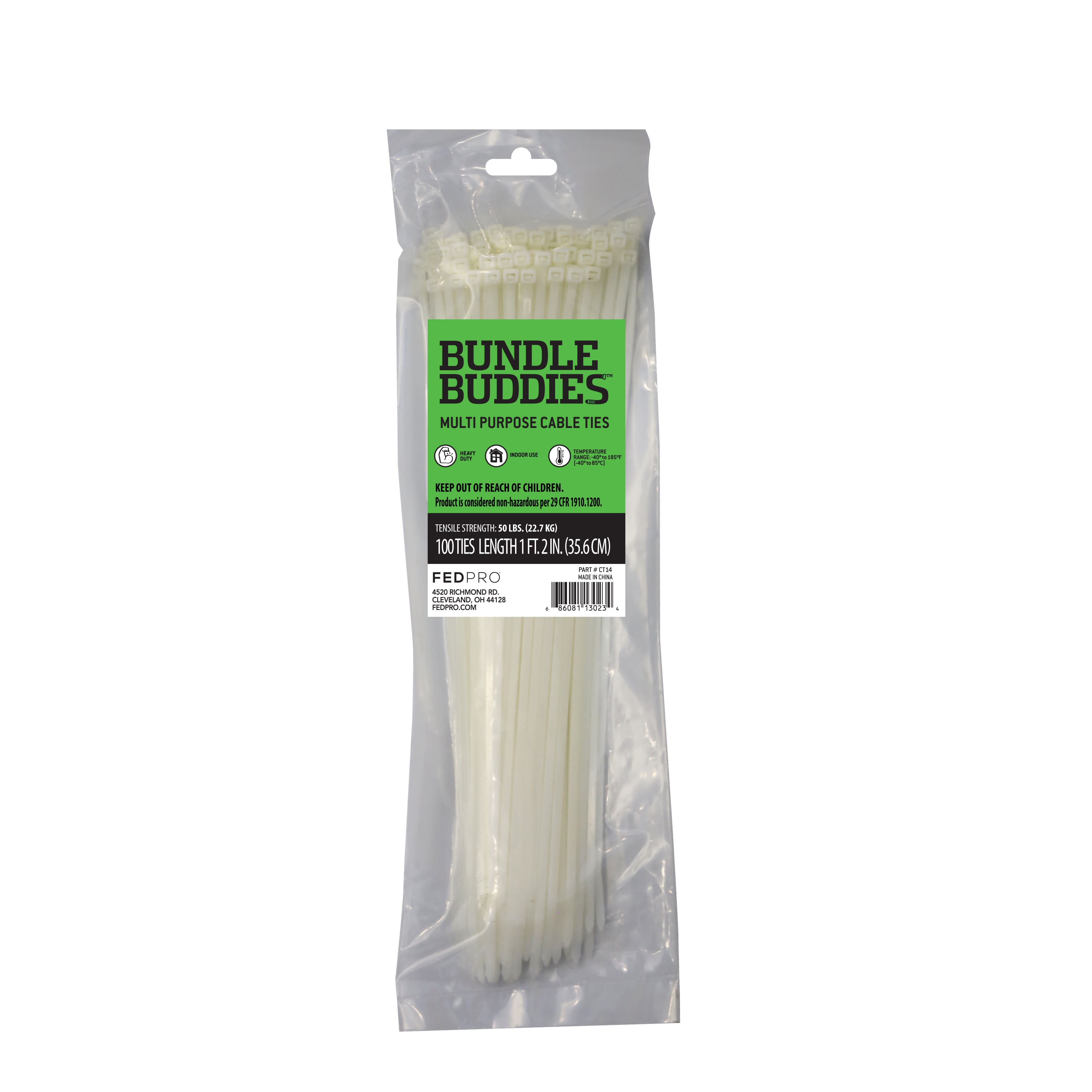 Bundle Buddies&#x2122; 14&#x22; Natural Multi-Purpose Cable Ties, 100ct.