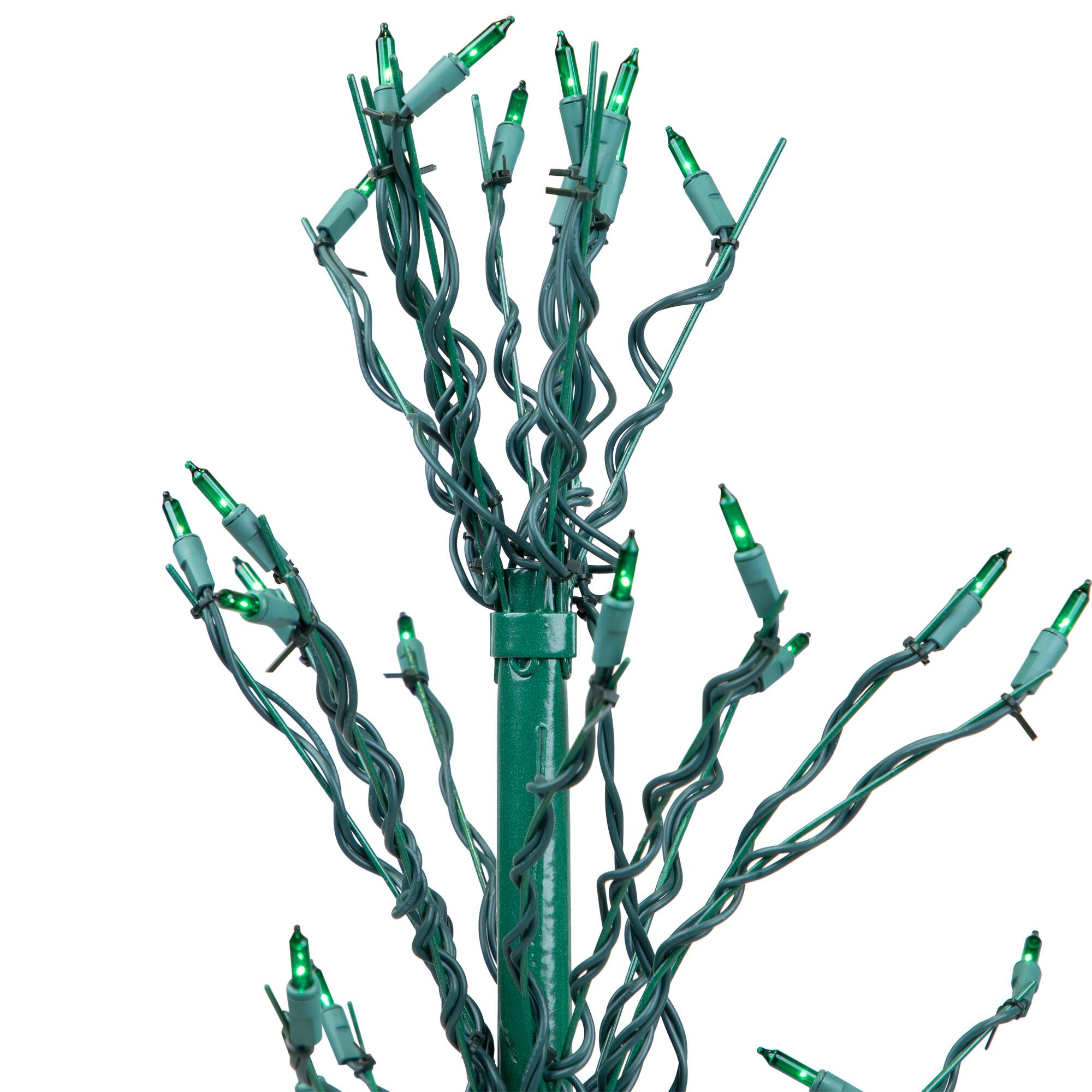4ft. Pre-Lit Green Slim Profile Cascade Twig Christmas Tree 