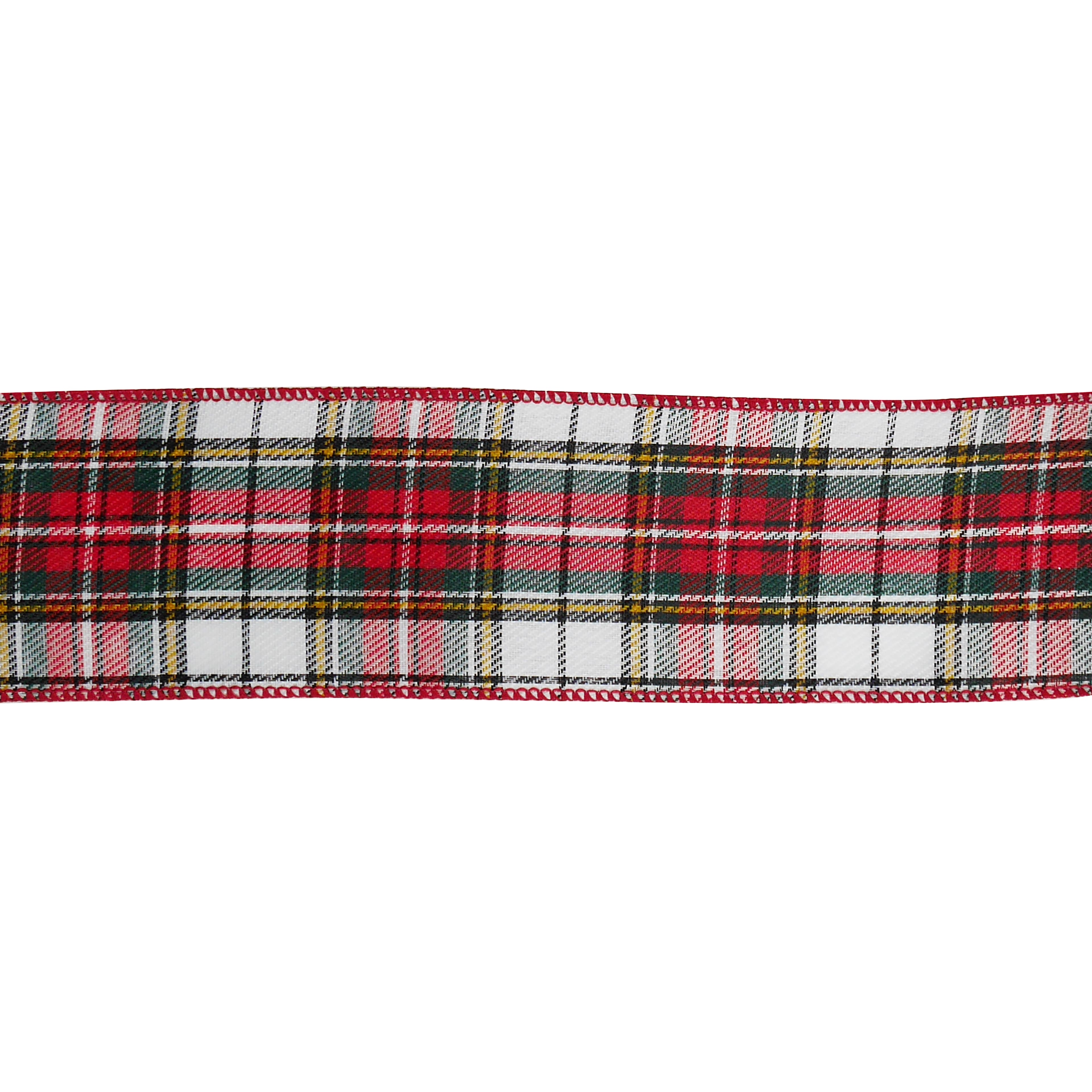 2.5&#x22; x 80ft. Green &#x26; Natural Plaid Wired Jumbo Ribbon by Celebrate It&#xAE;