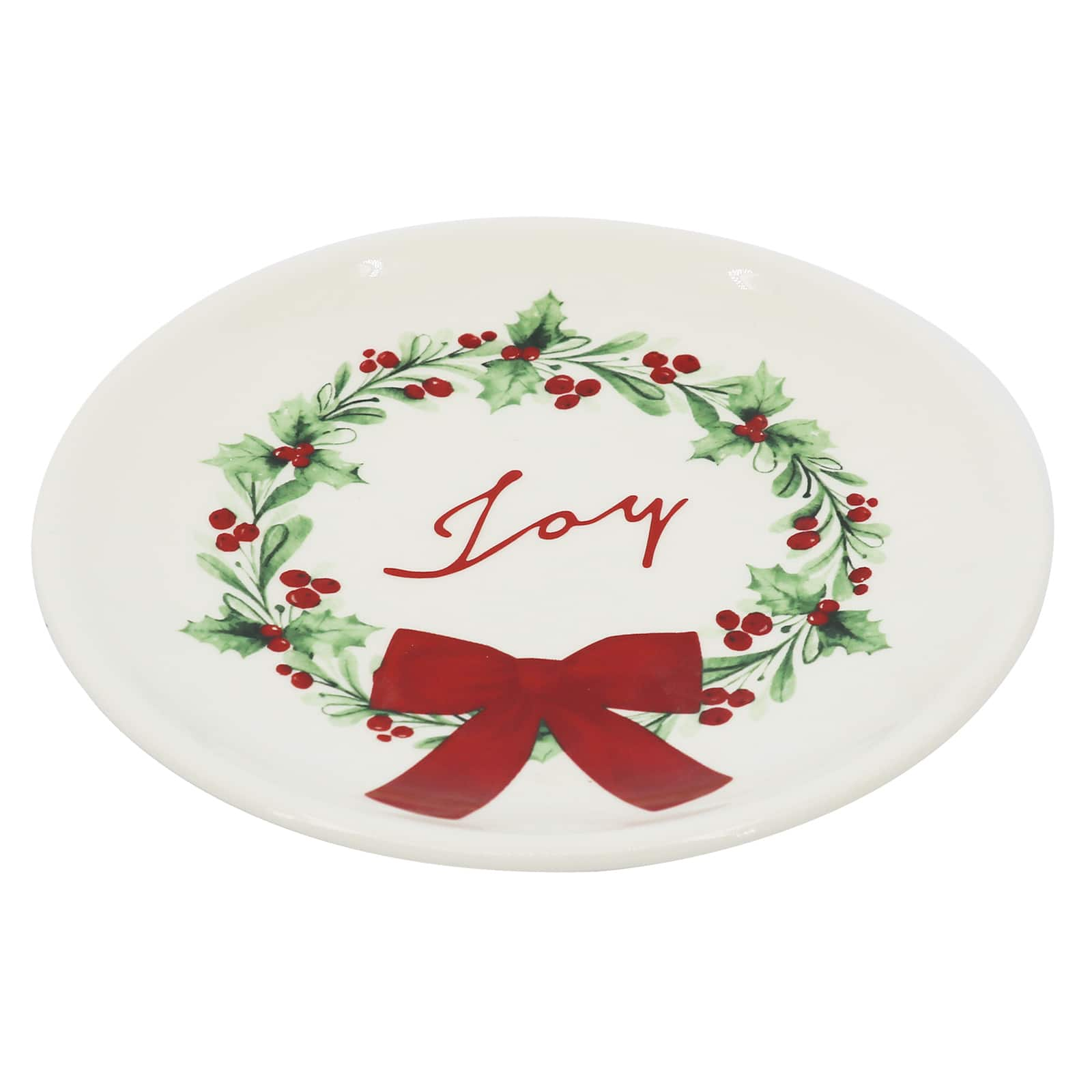 Assorted 6.5&#x22; White Ceramic Christmas Plate by Ashland&#xAE;