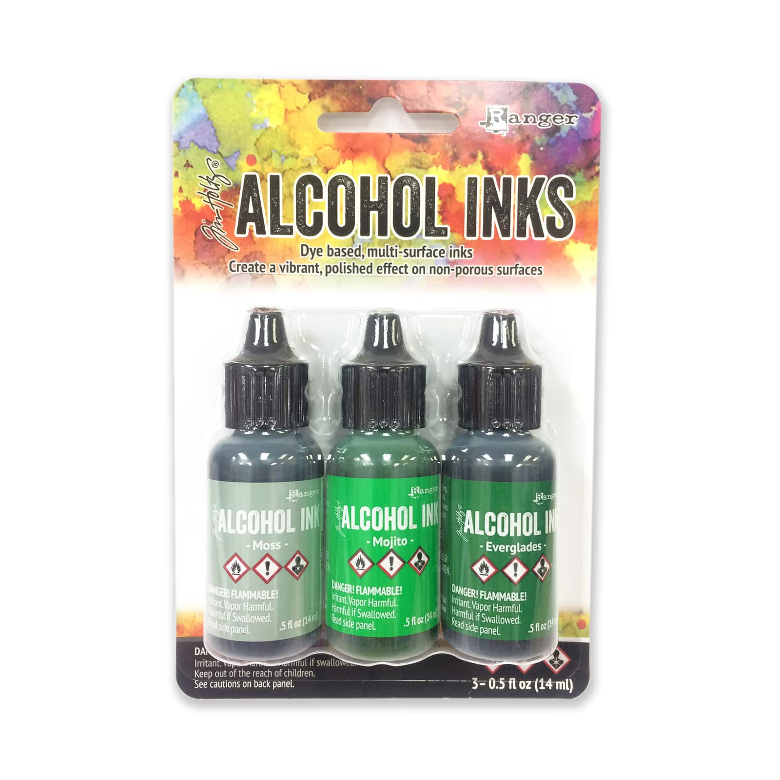 Tim Holtz&#xAE; Mint &#x26; Green Spectrum Alcohol Inks, 3ct.