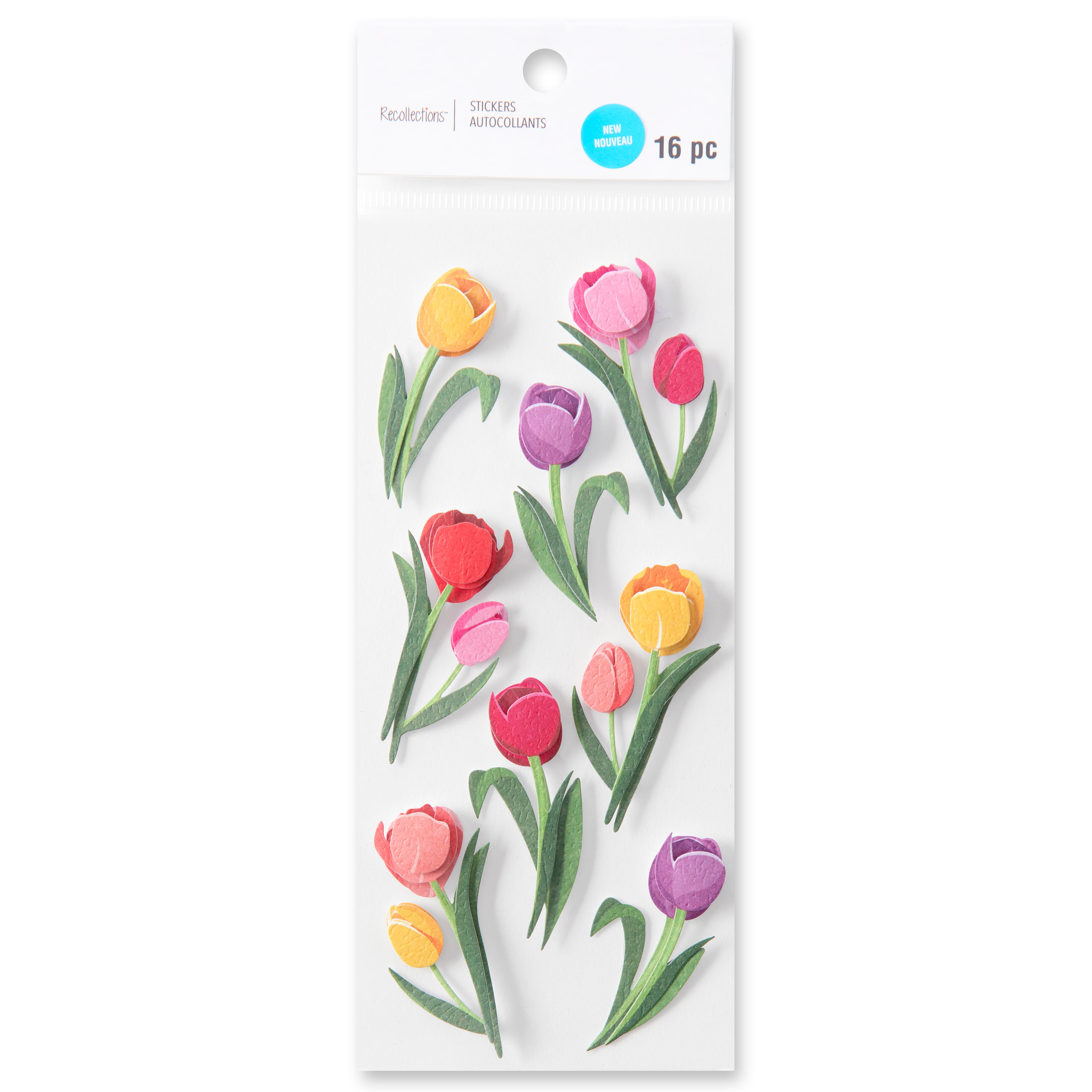 12 Packs: 16 ct. (192 total) Tulip Floral Dimensional Stickers by Recollections&#x2122;