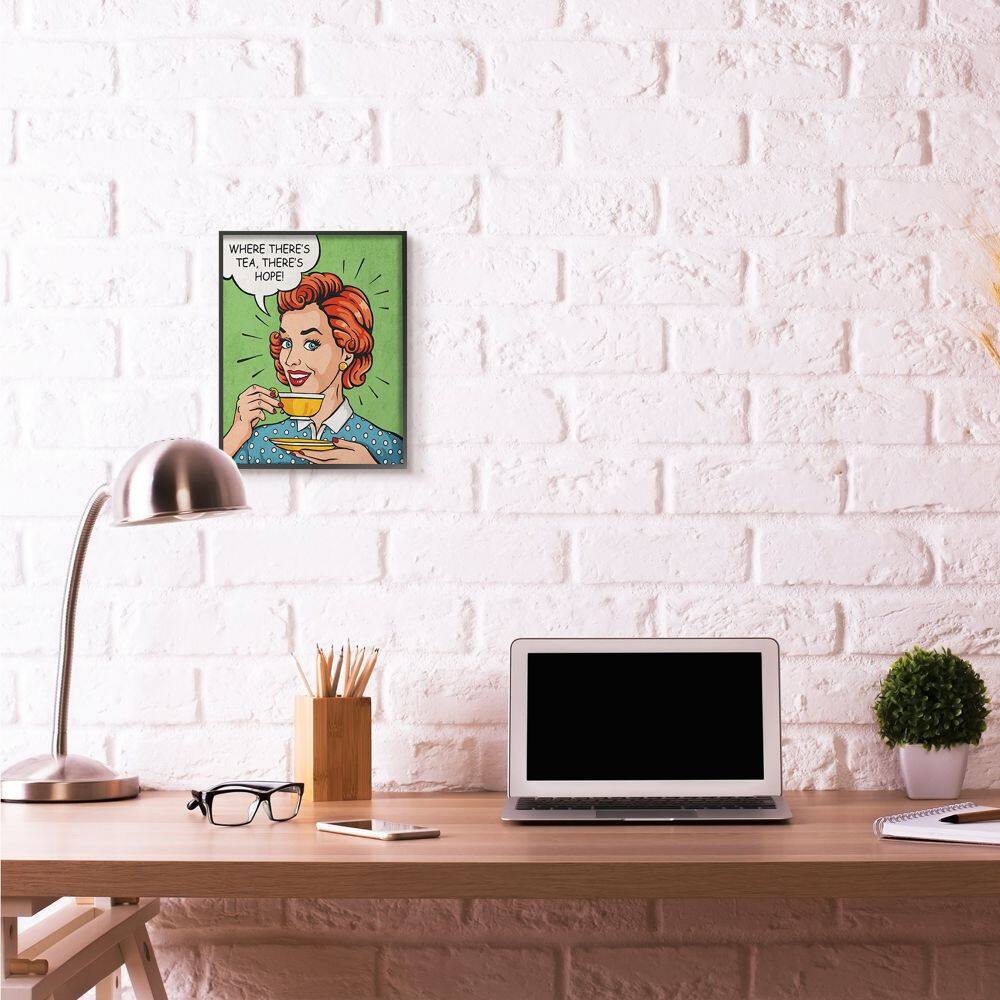 Stupell Industries There's Tea There's Hope Black Framed Wall Art