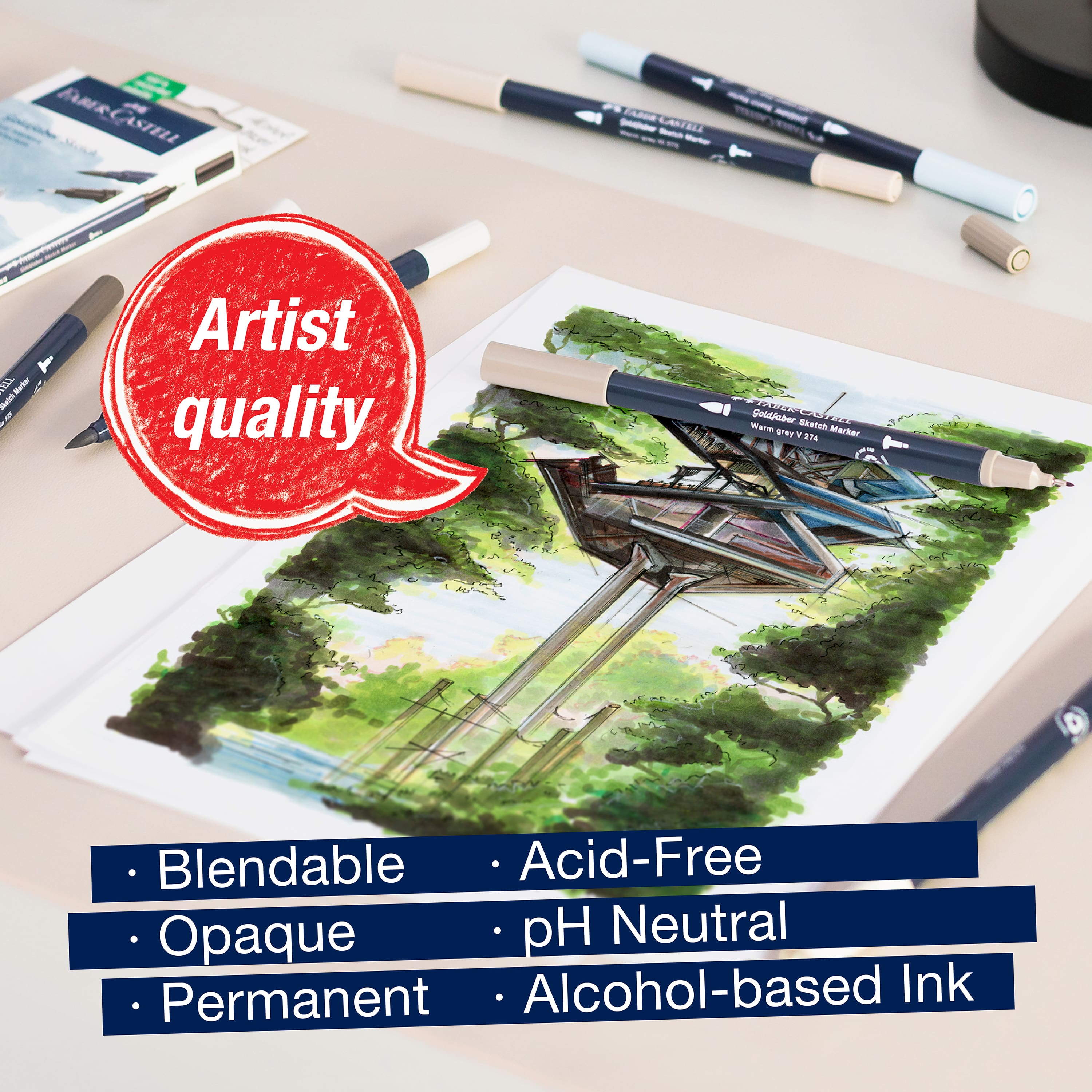 Faber-Castell® Goldfaber Sketch Architecture Dual Tip Alcohol Markers
