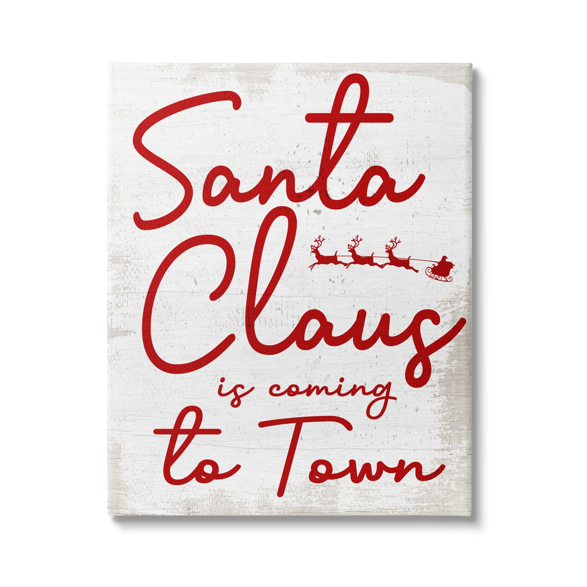 Stupell Industries Santa Claus Coming to Town Phrase Canvas Wall Art