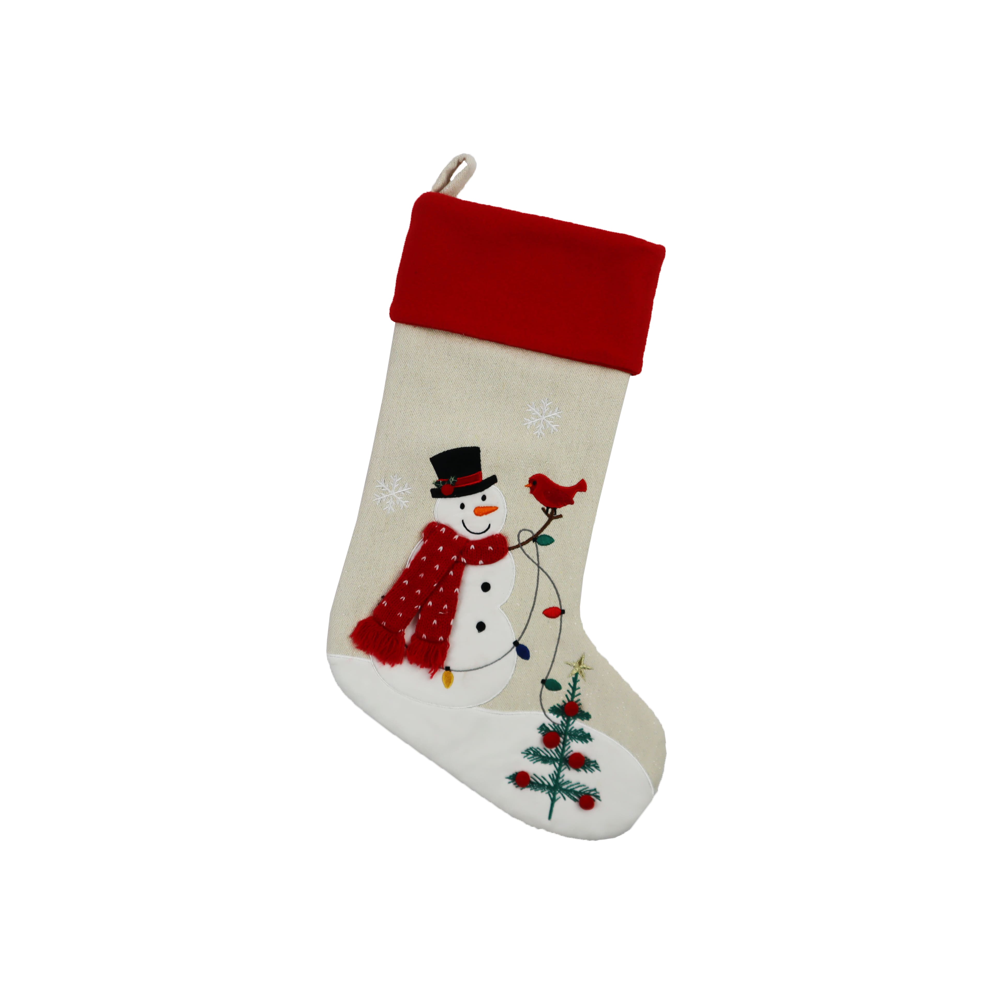 18&#x22; Snowman &#x26; Red Bird Stocking by Ashland&#xAE;