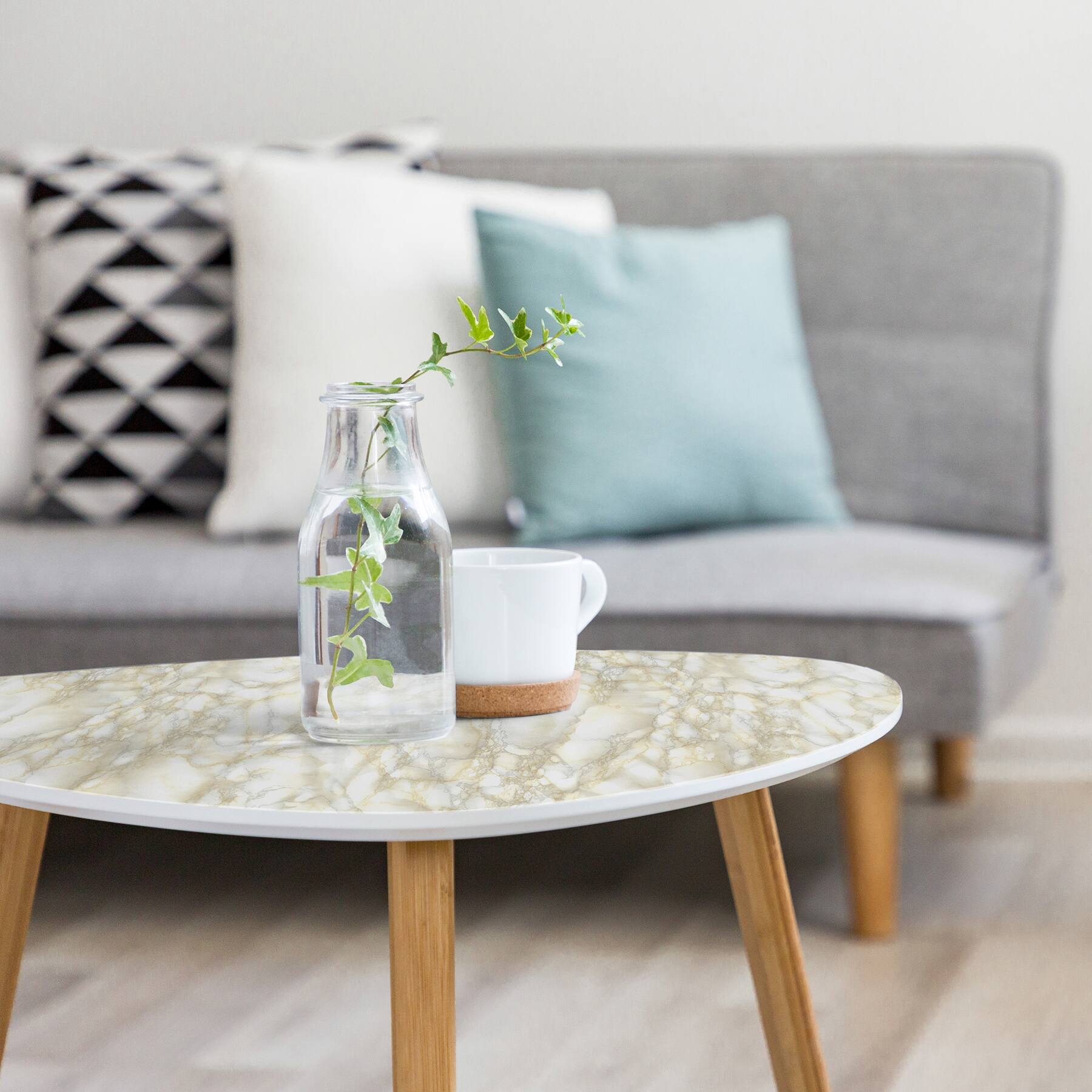 Fablon Carrara Light Beige Adhesive Film, 2ct.