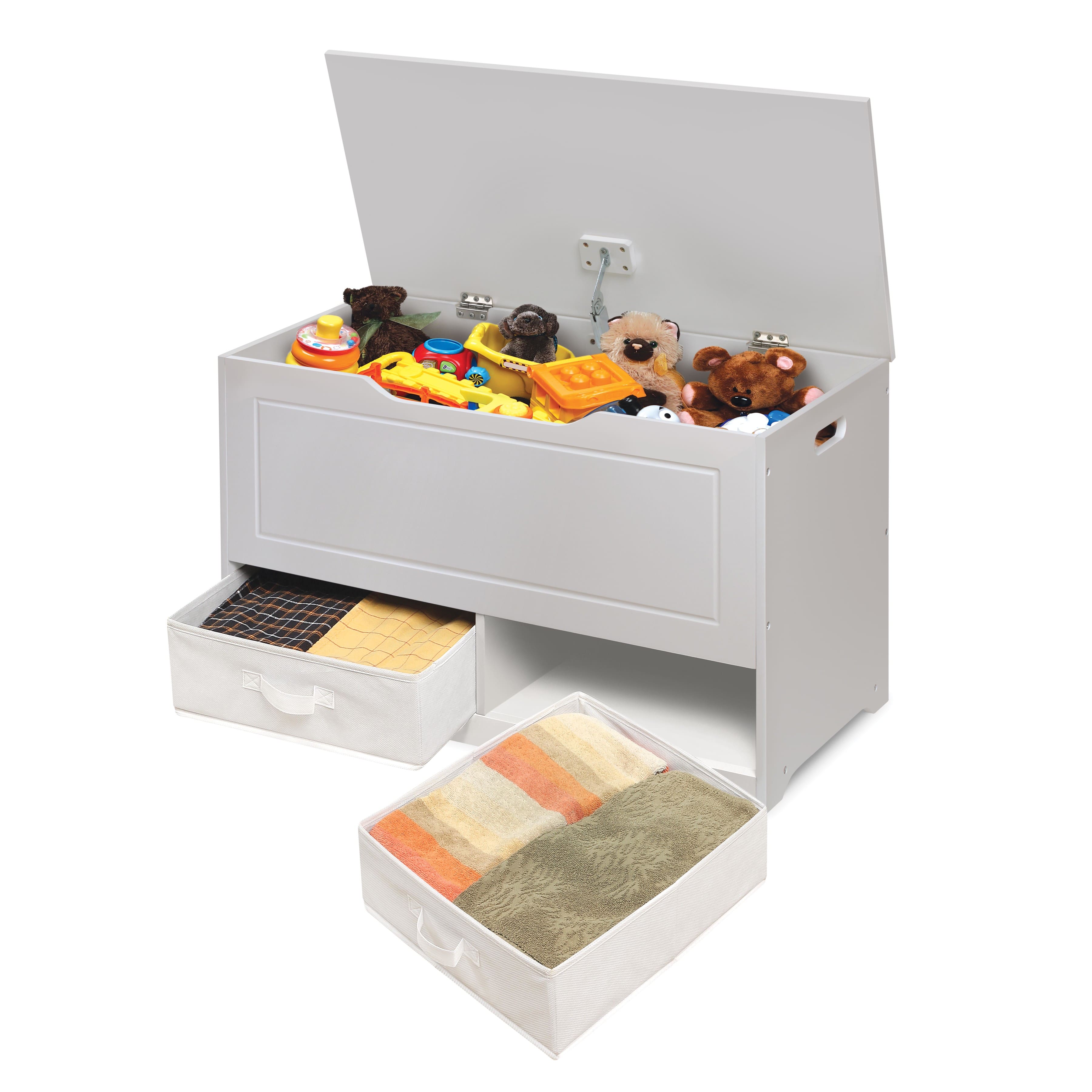 Badger Basket White Up & Down Toy & Storage Bench