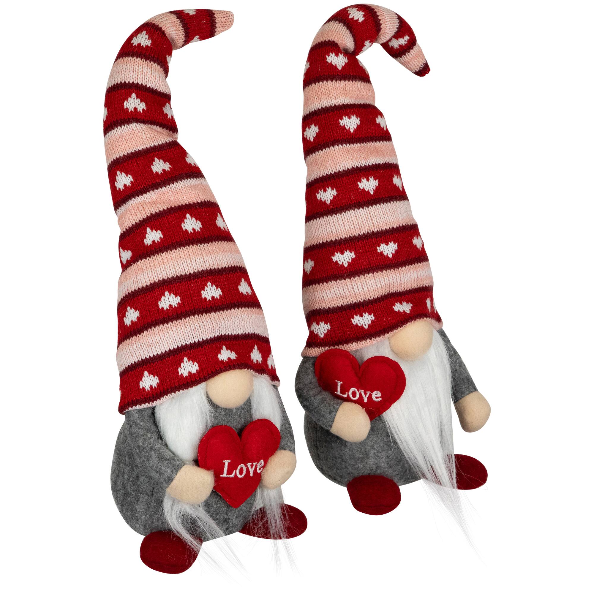 15" Valentine's Day Girl & Boy Love Heart Gnomes Set