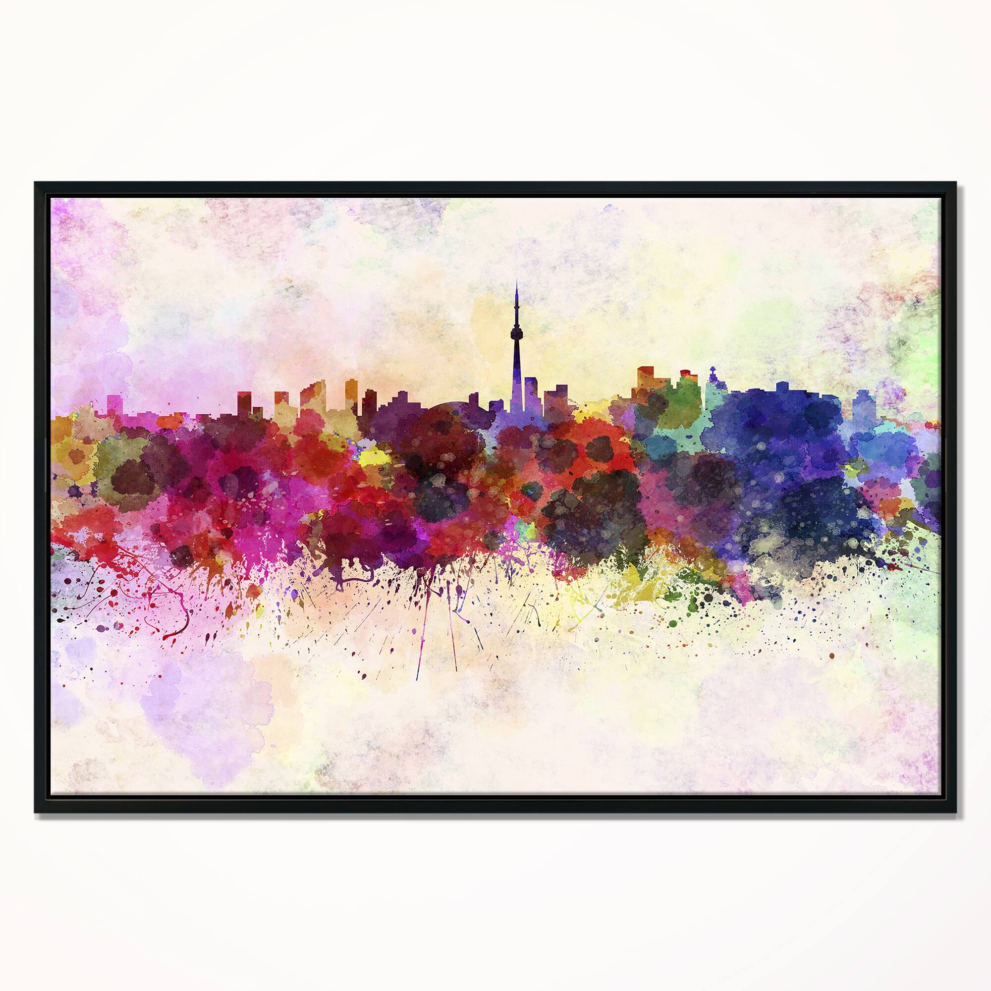 Designart - Toronto Skyline - Cityscape Framed Canvas Artwork Print