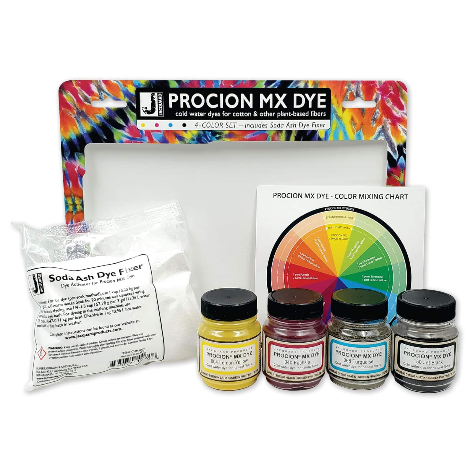 Jacquard Procion&#xAE; 4-Color Mx Dye Set with Soda Ash