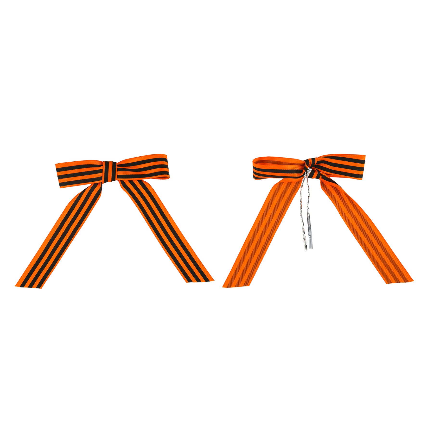 6&#x22; Orange &#x26; Black Striped Bows, 6ct. by Celebrate It&#x2122;