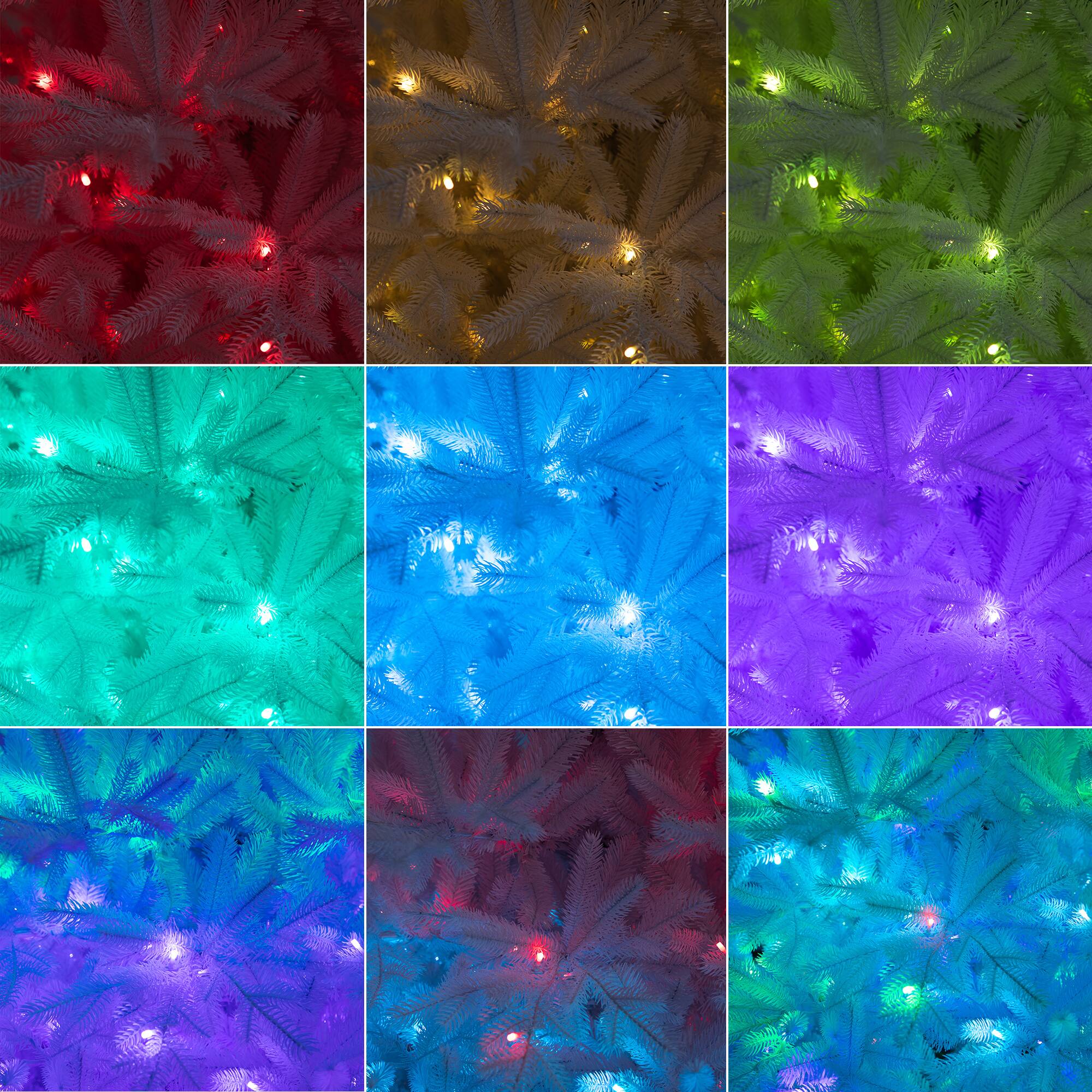 7ft. Pre-Lit California Spruce Artificial Christmas Tree, Color Changing LED Lights