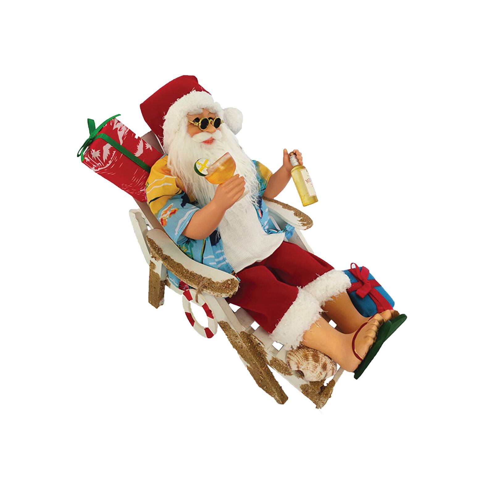 12&#x22; Beach Chair Santa Claus Decoration