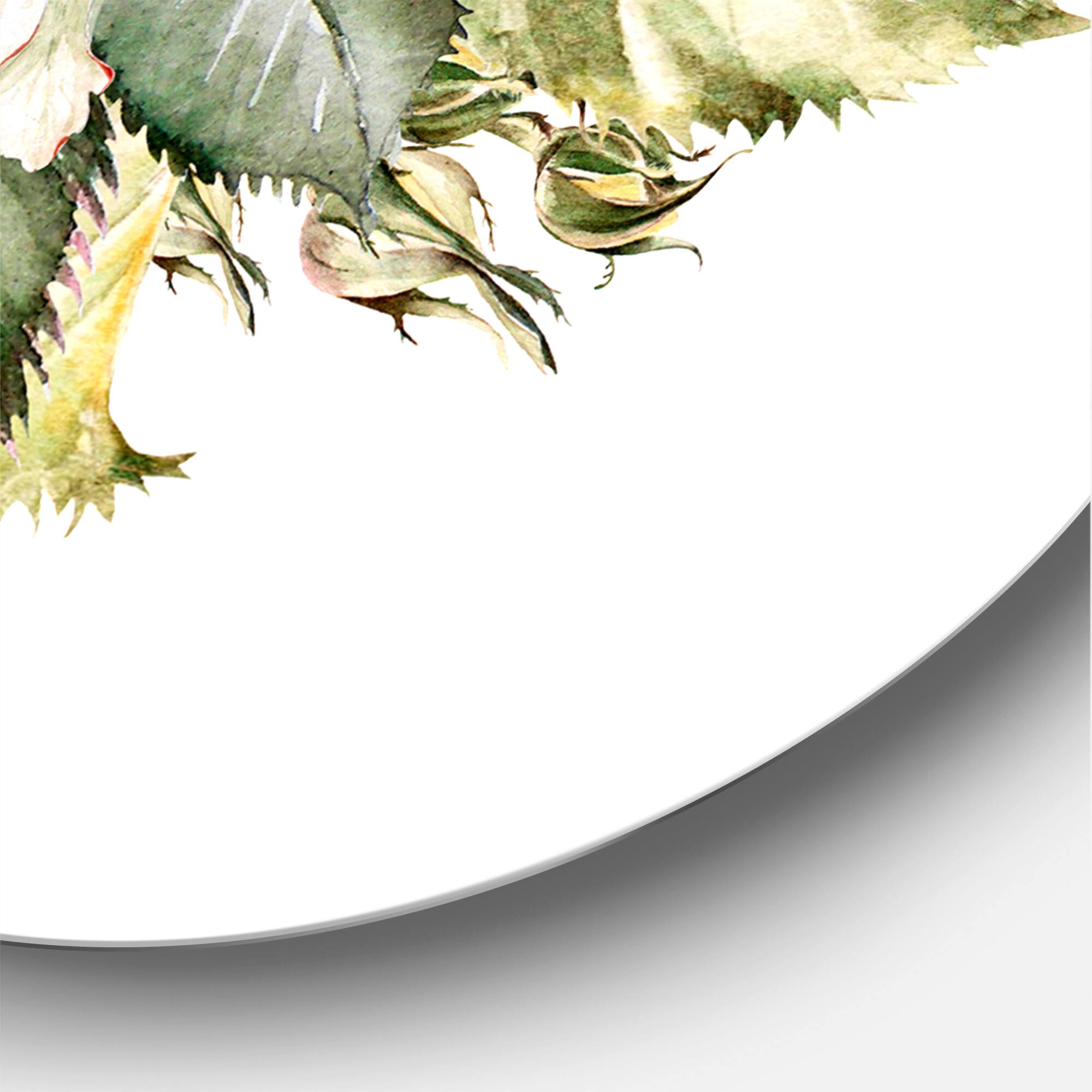 Designart - Beautiful Bouquet With Hudrangea and Roses - Farmhouse Metal Circle Wall Art