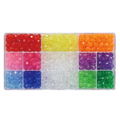 Multicolor Faceted Plastic Beads by Creatology™, 9mm x 9.5mm image