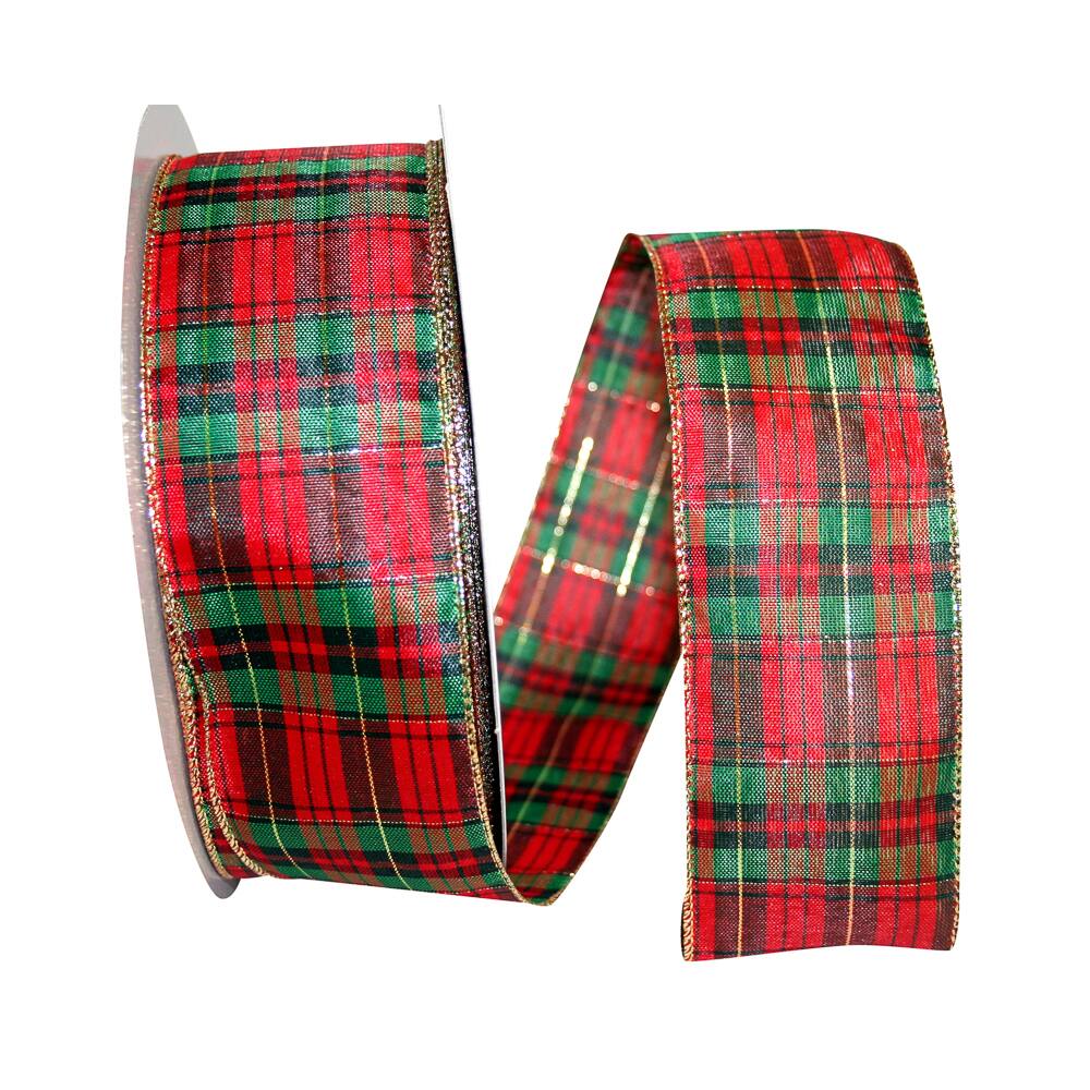 JAM Paper 2.5&#x22; x 50yd. Wired Mcshay Plaid Ribbon
