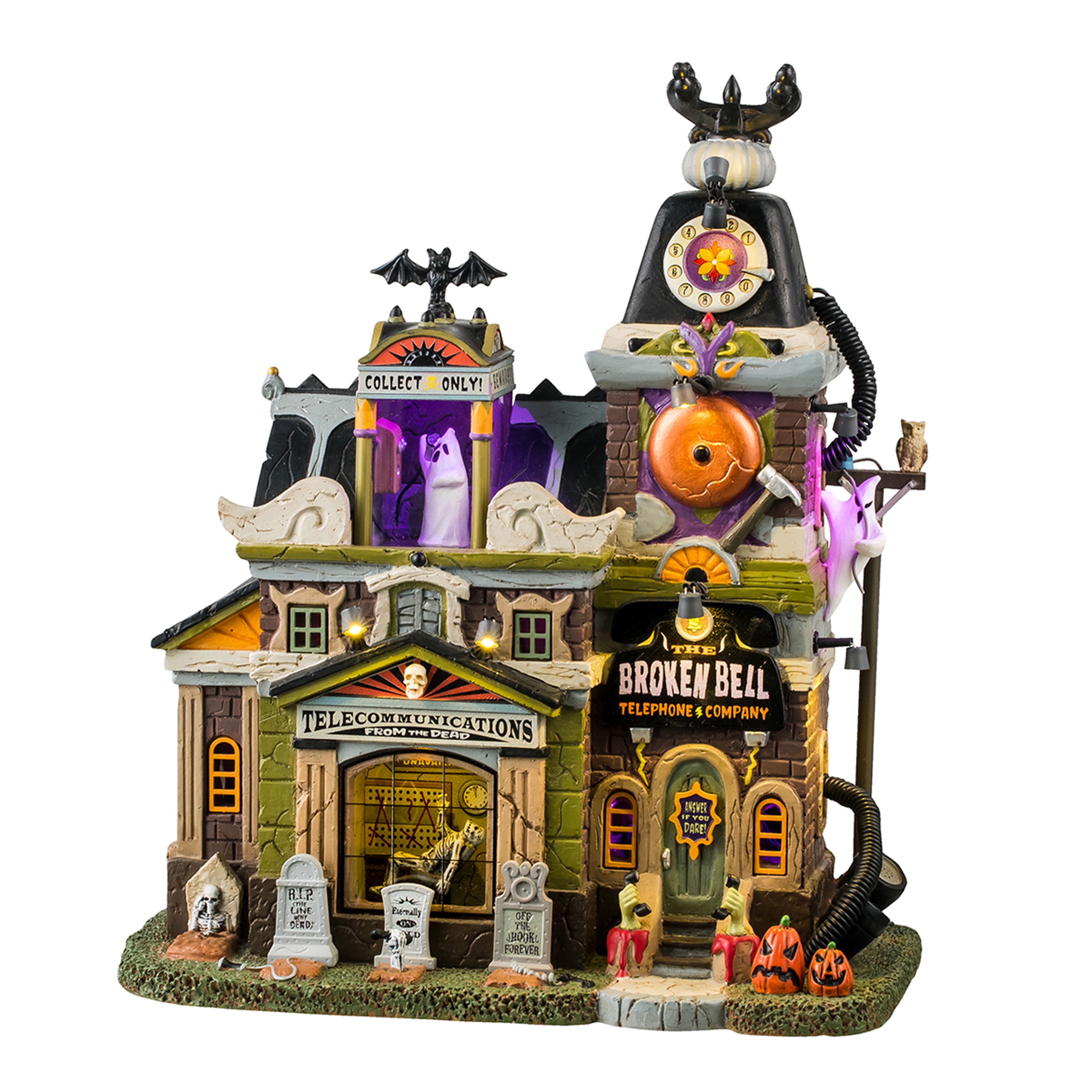 Lemax Spooky Town Broken Bell Telephone Co.