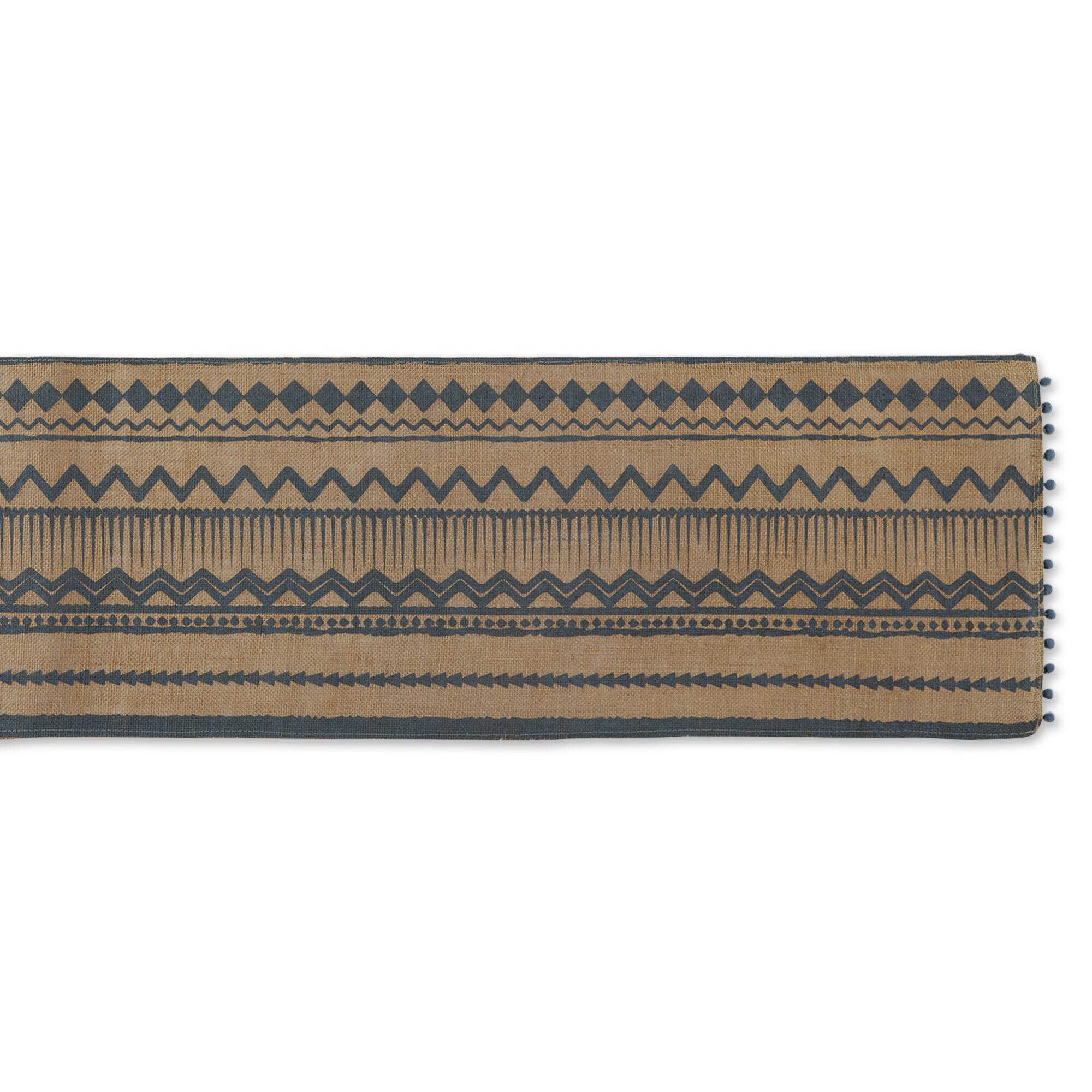 DII&#xAE; Mineral Aztec Print On Natural Jute Table Runner 14x72