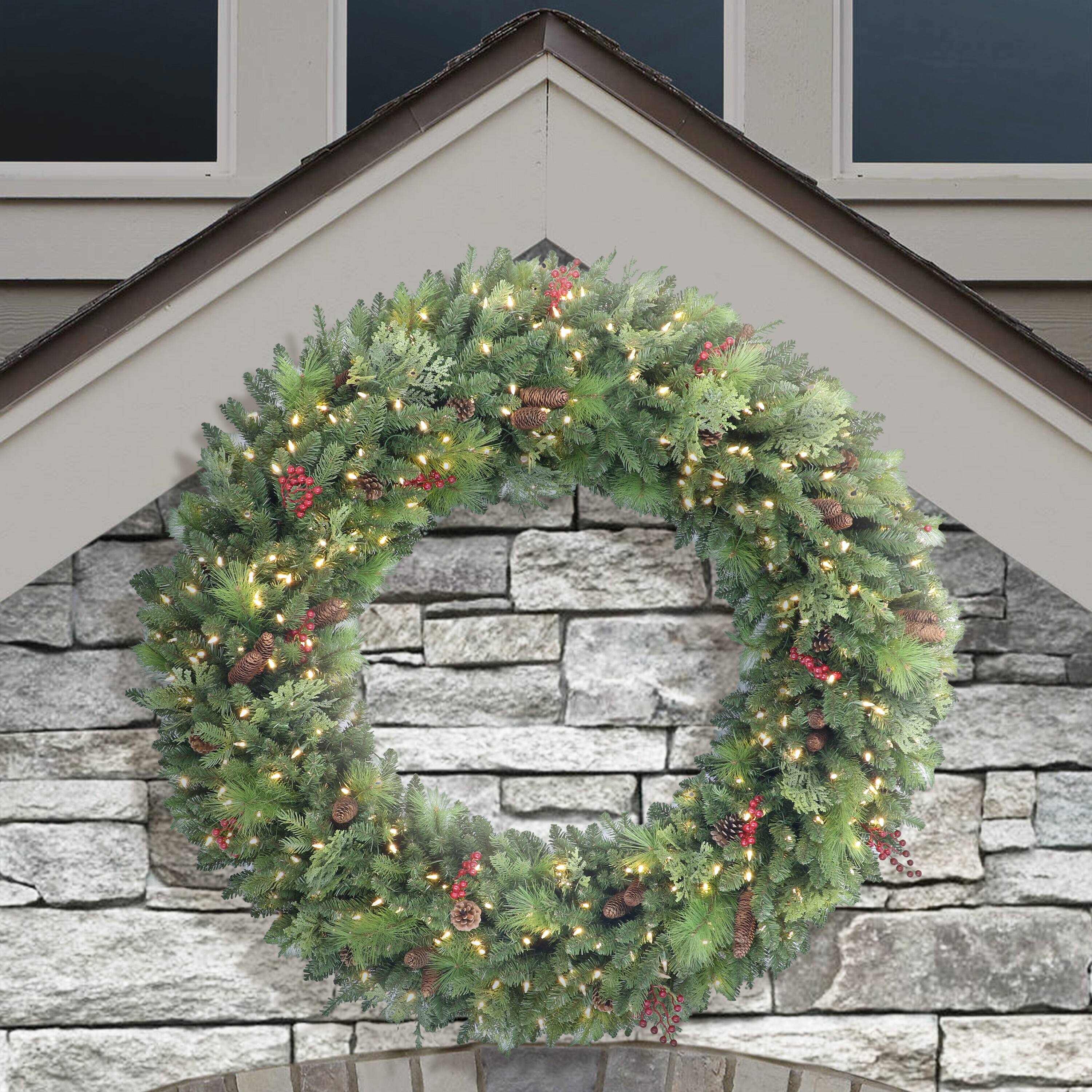 60'' Pre-Lit Rocky Mountain Spruce Christmas Wreath