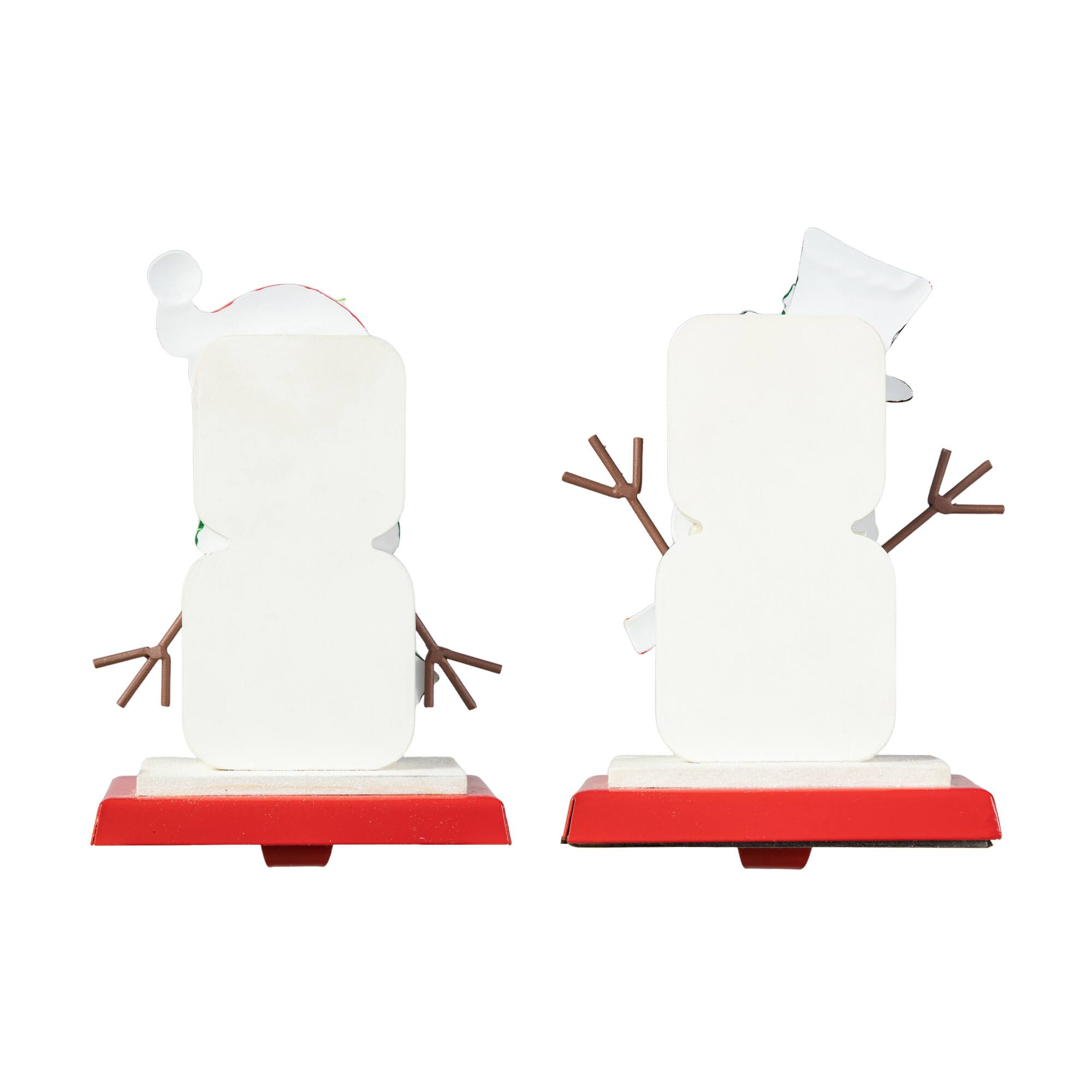Glitzhome® 7.5" Christmas Snowman Stocking Holder Set