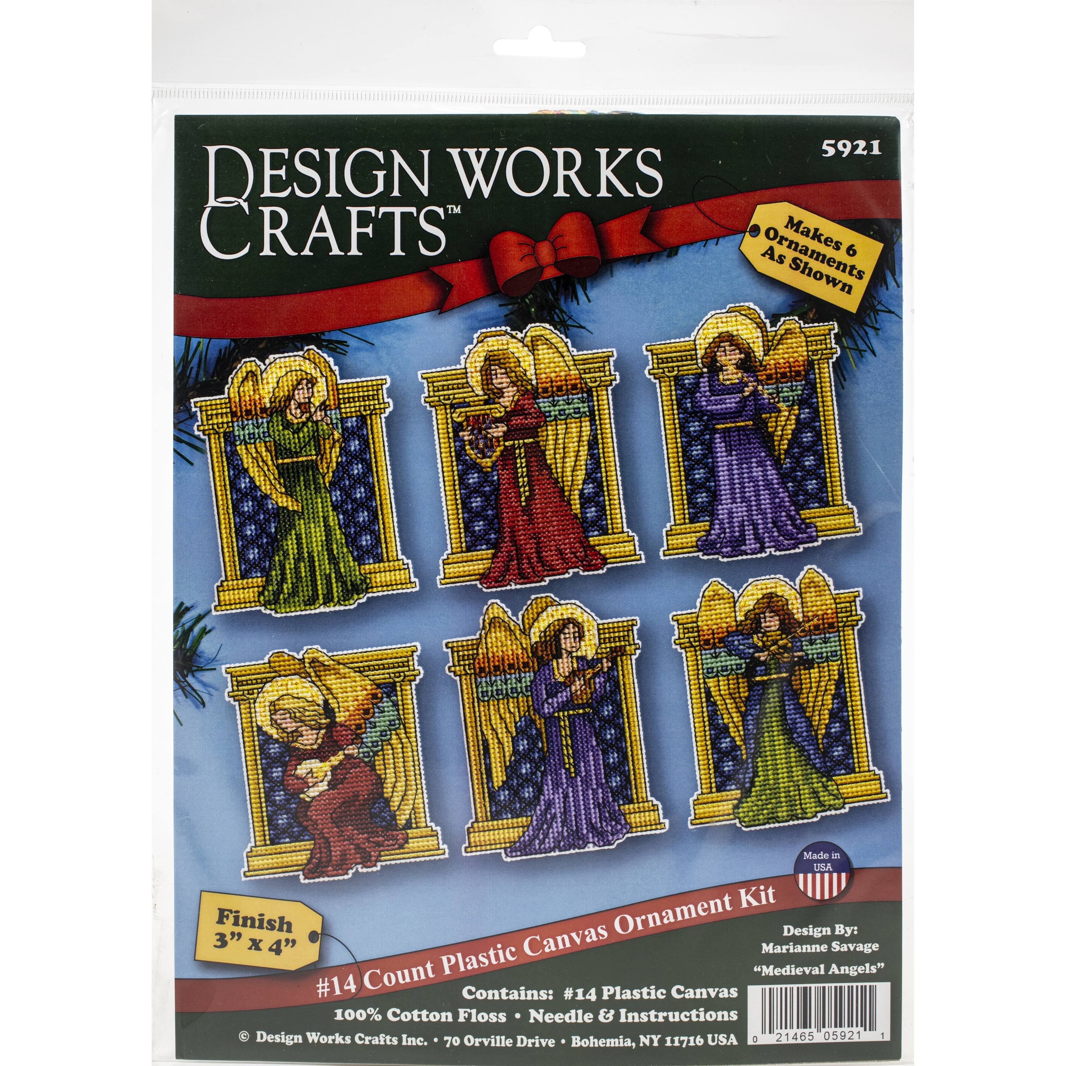 Design Works™ Medieval Angels Plastic Canvas Ornament Kit