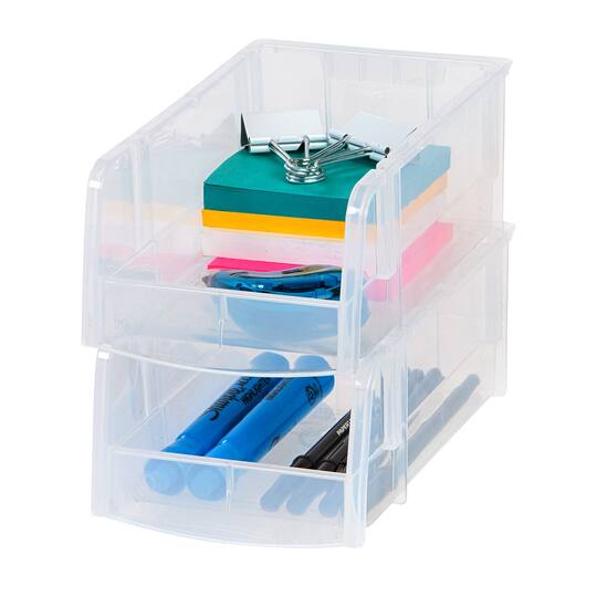 IRIS Small Clear Plastic Stacking Bin | Michaels