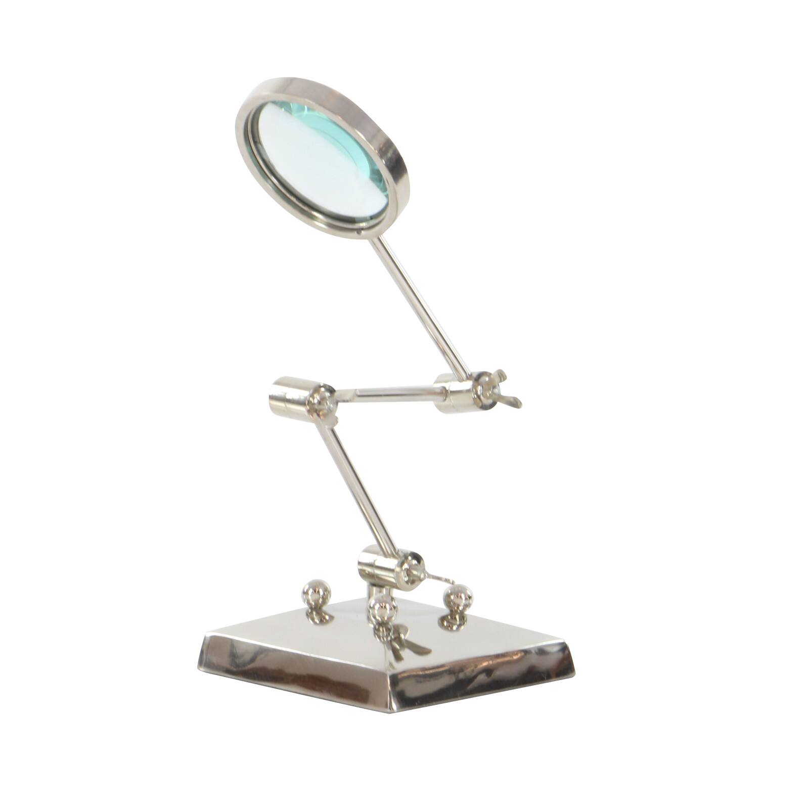 Silver Aluminum Traditional Magnifying Glass, 20&#x22; x 6&#x22; x 6&#x22;