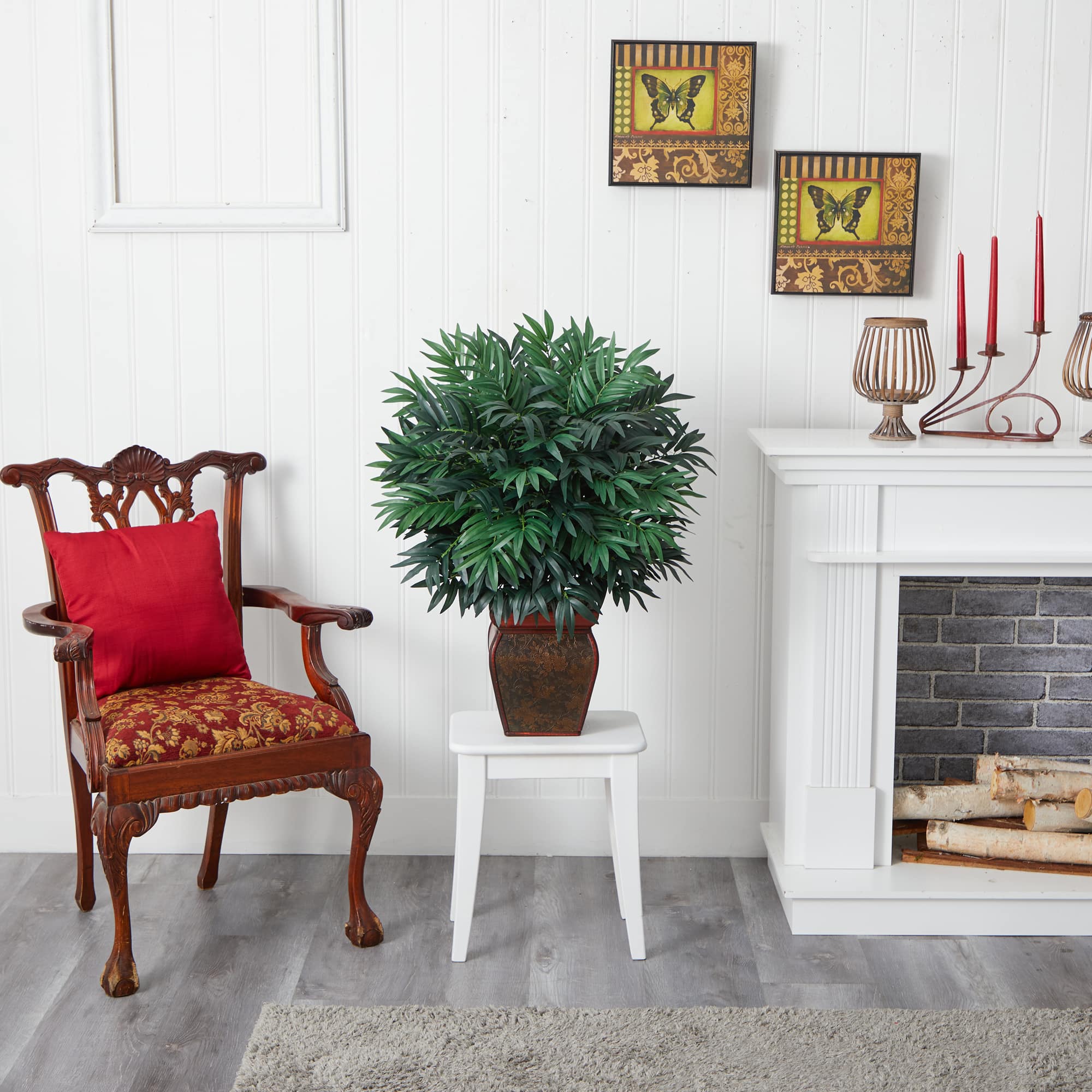 3ft. Double Bamboo Palm with Decorative Planter