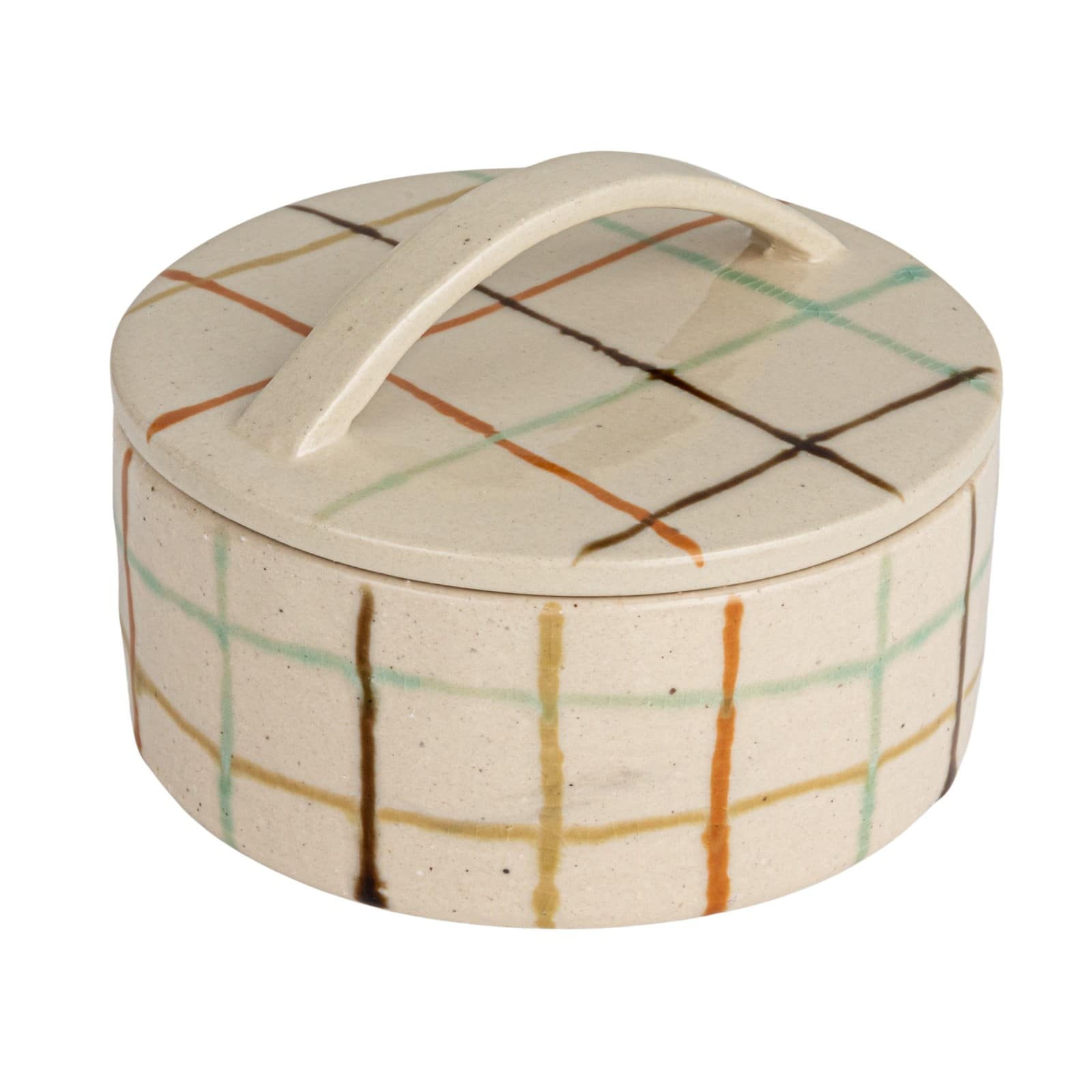 Hello Honey&#xAE; 5&#x22; Multicolor Mosaic Retreat Stoneware Dish with Lid