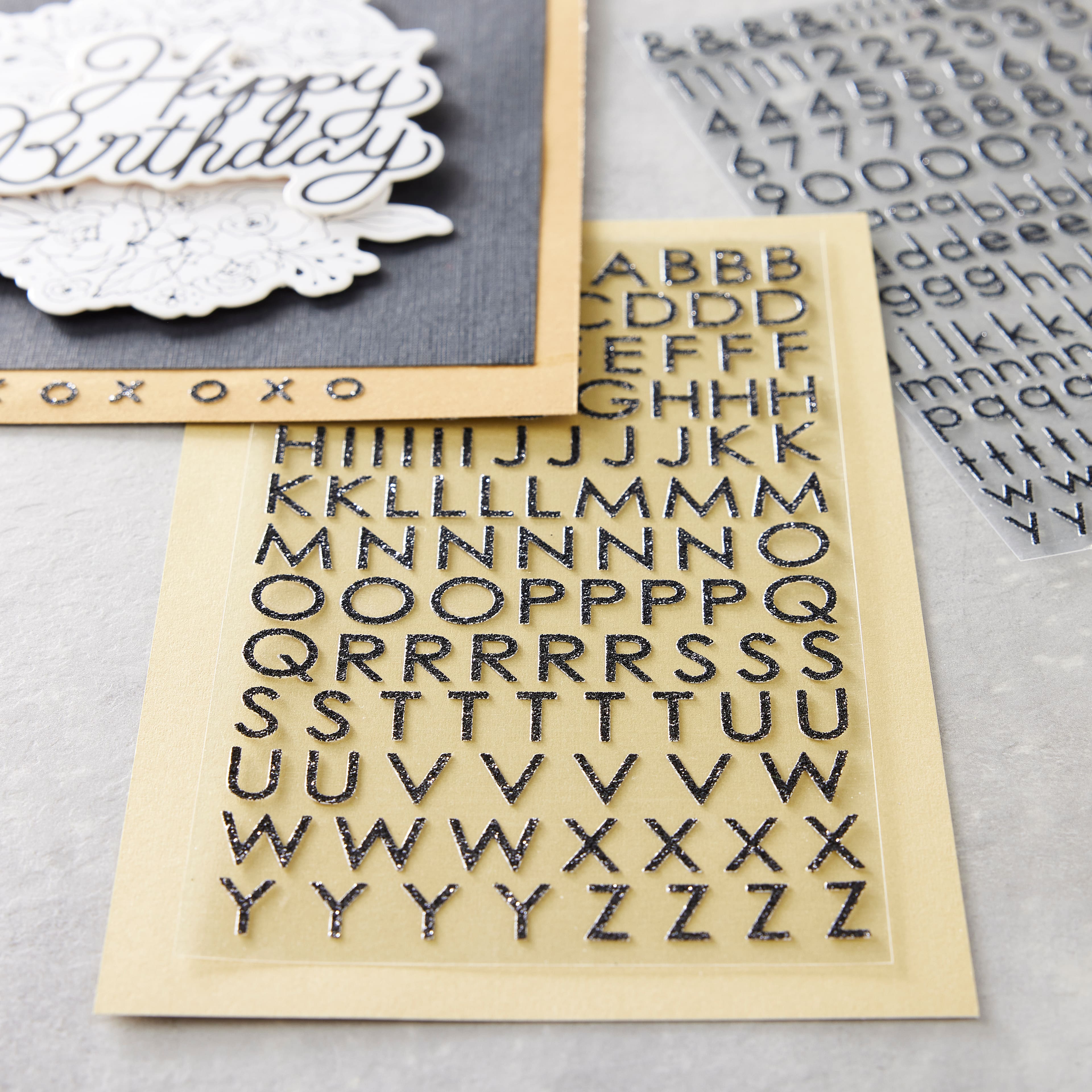 12 Pack: Glitter Block Alphabet Stickers by Recollections&#x2122;