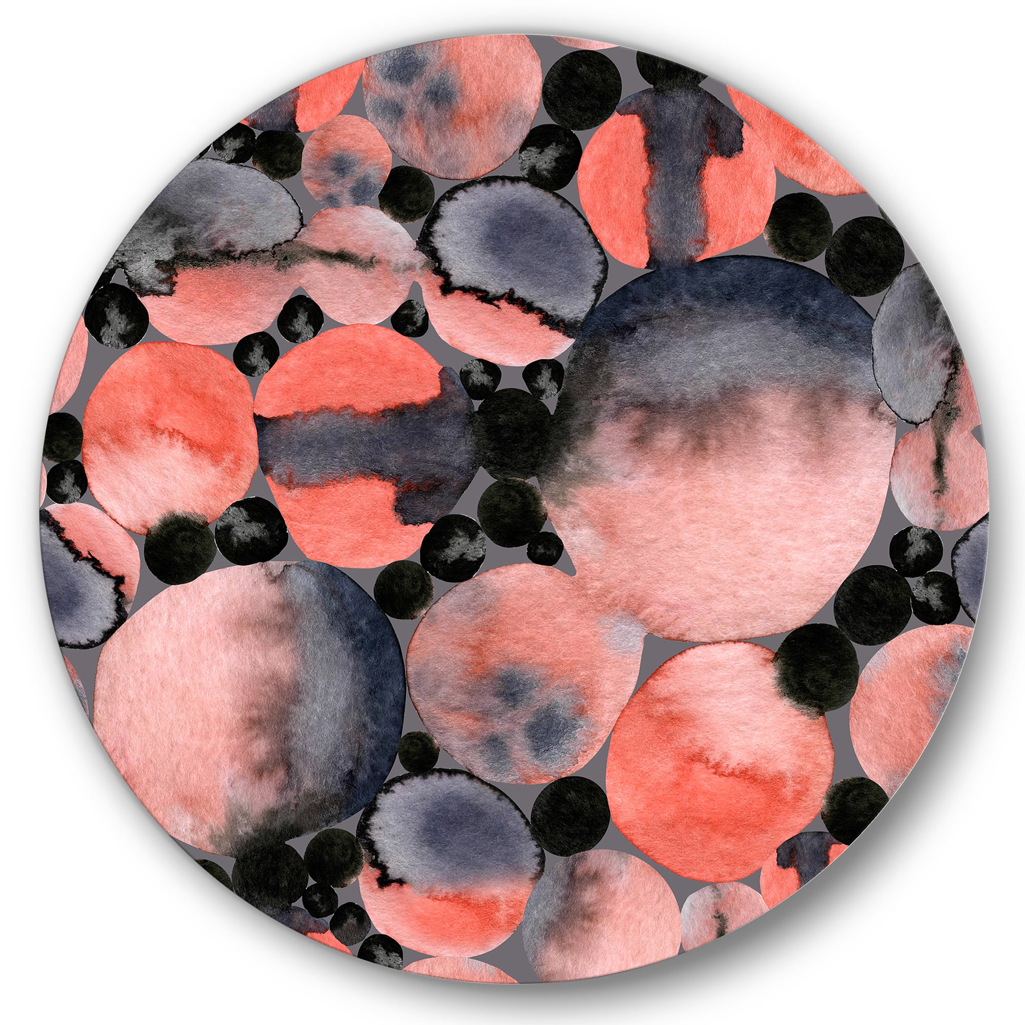 Designart - Abstract Geometric Polka Dots - Modern Metal Circle Wall Art