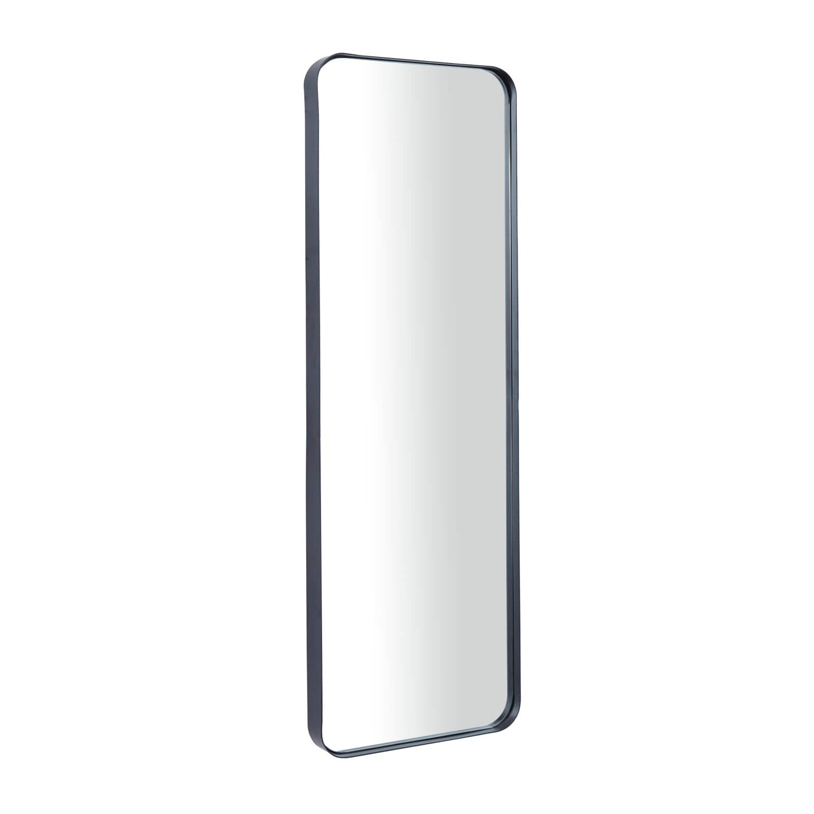 Black Metal Wall Mirror with Thin Frame 12&#x22; x 2&#x22; x 36&#x22;