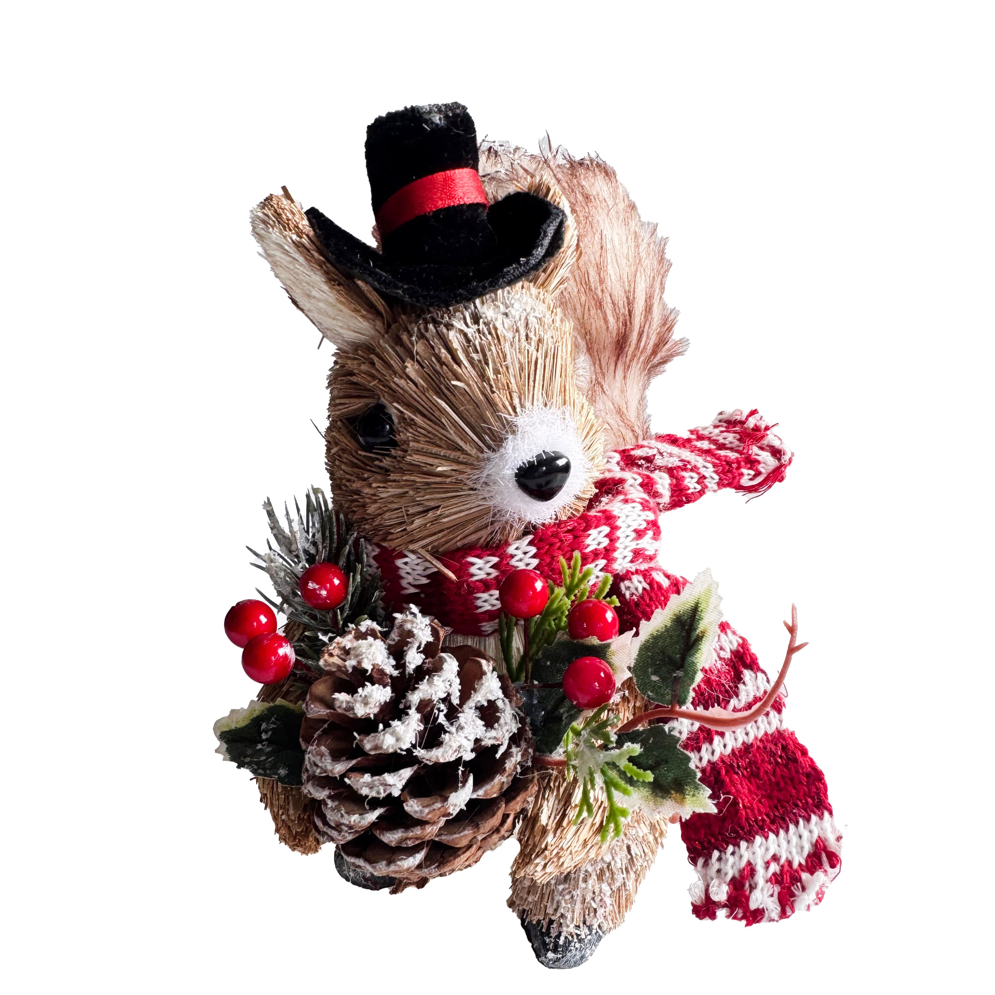 7" Squirrel with Top Hat & Scarf Natural Décor by Ashland®