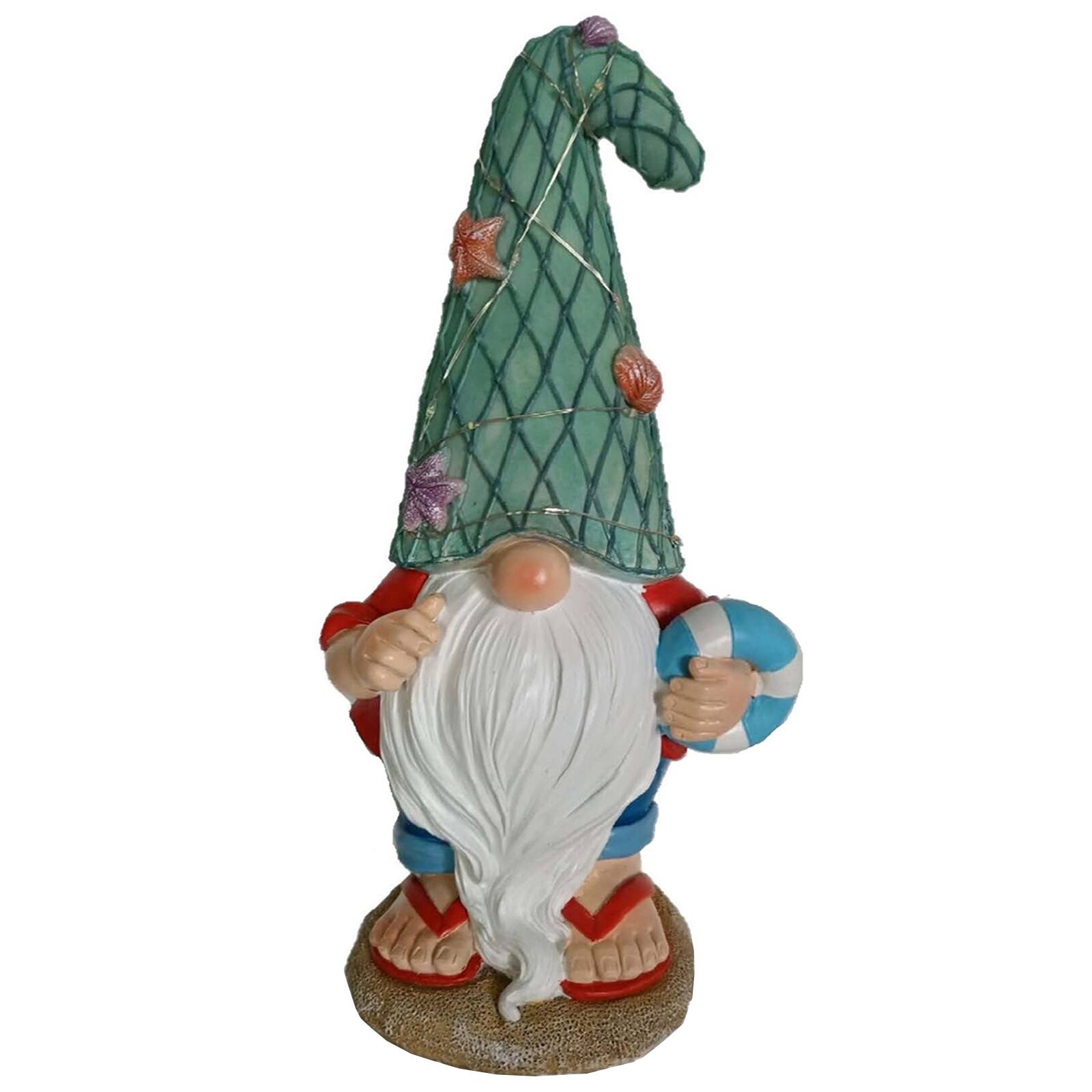 Santa's Workshop 11.5" Lighted Beach Gnome Decoration