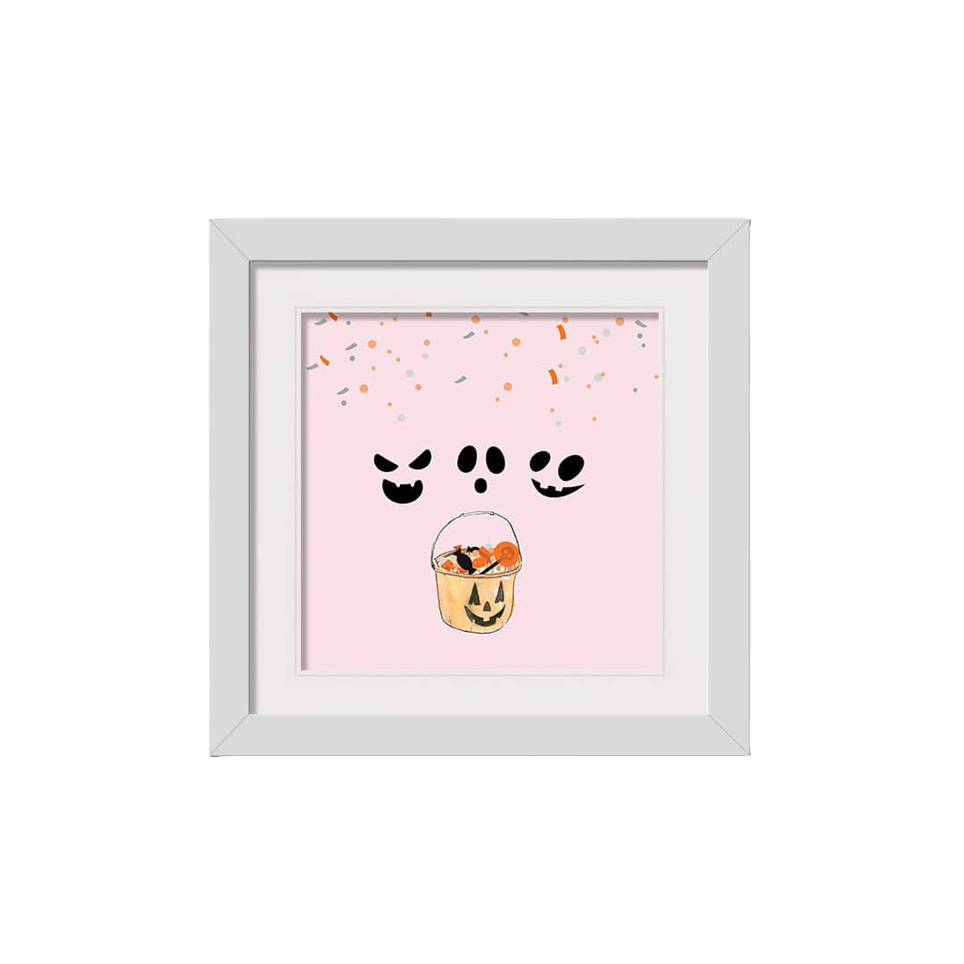 Candy Face White Framed Print Wall Art