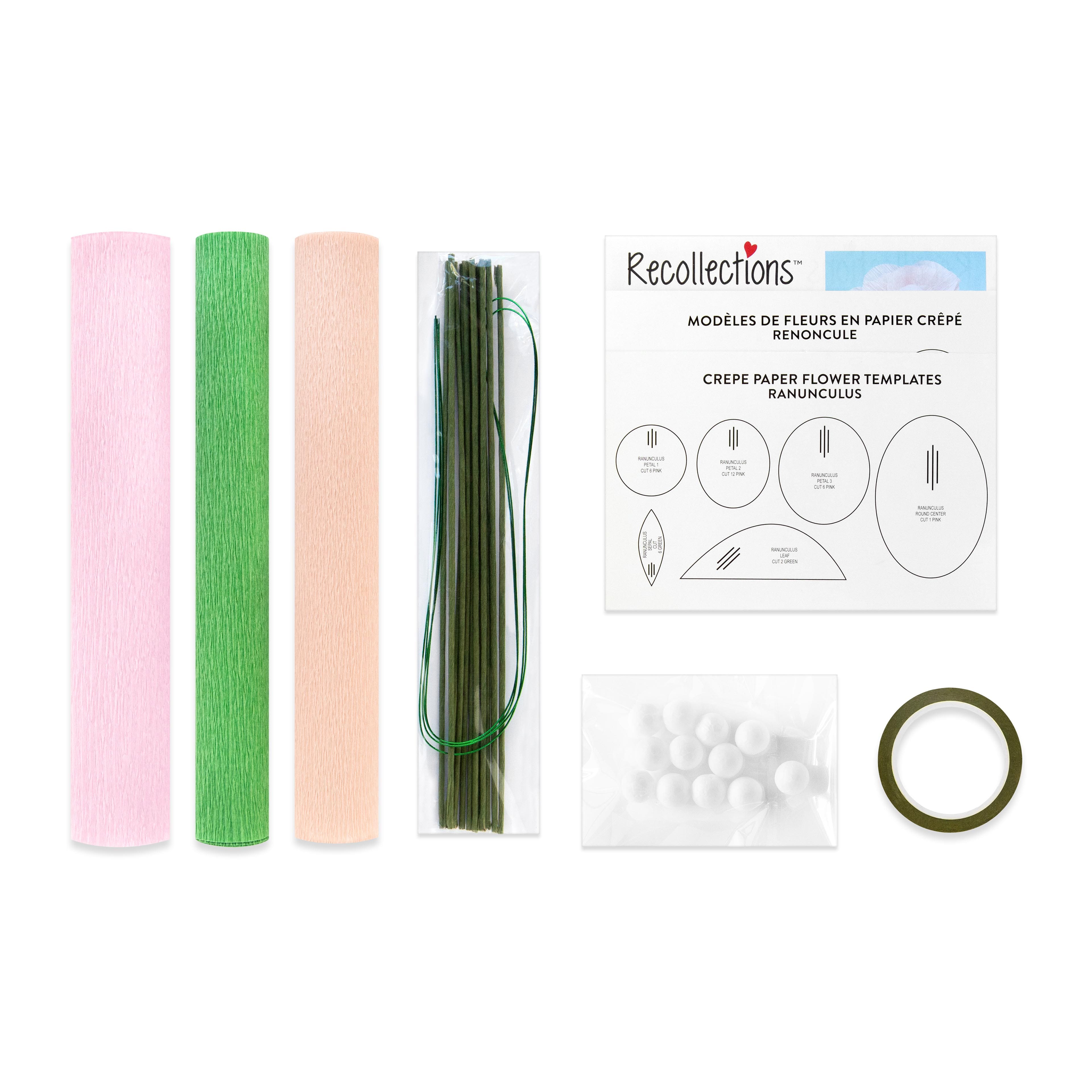 Trousse de cr&#xE9;ation de petits renoncules en papier cr&#xEA;p&#xE9; de Recollections 