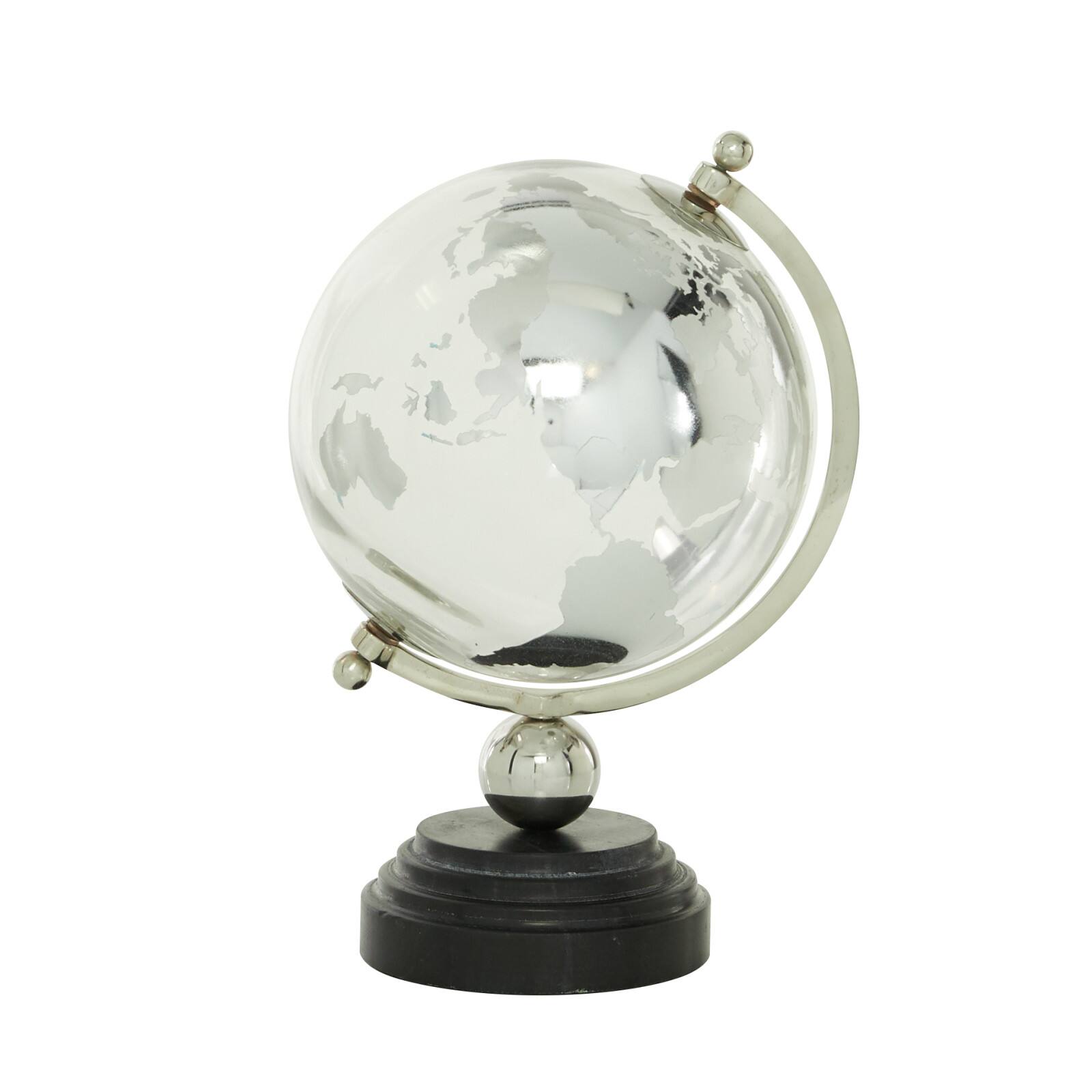 13&#x22; Silver Ceramic Glam Globe